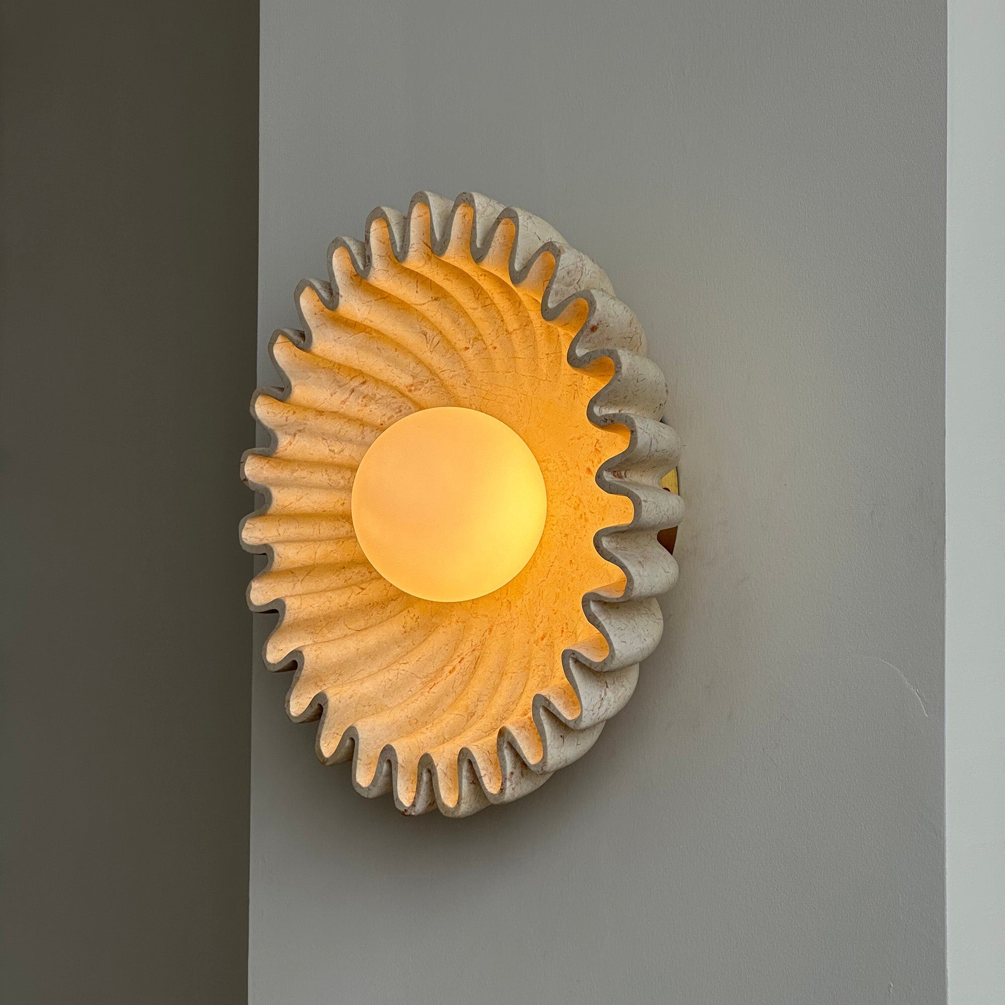 Applique Murale Céramique Verre Blanc Noir Beige Sculptural