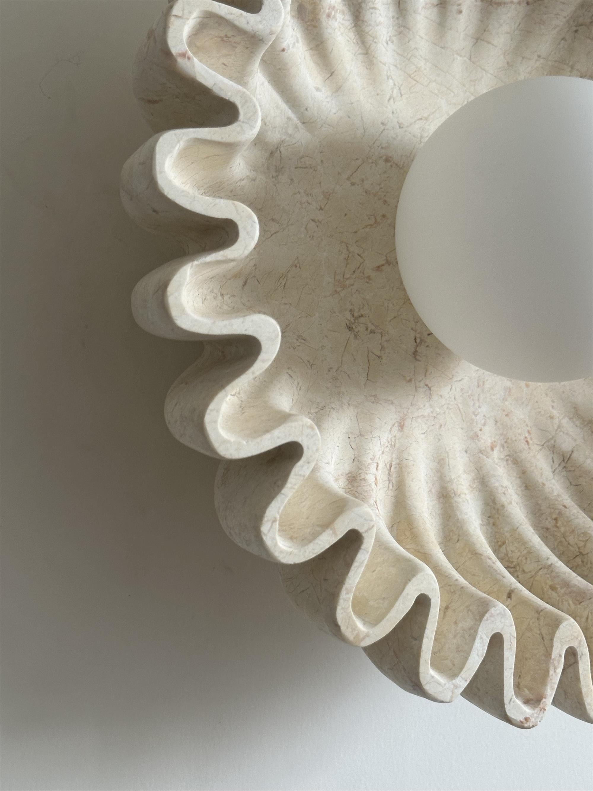 Applique Murale Céramique Verre Blanc Noir Beige Sculptural