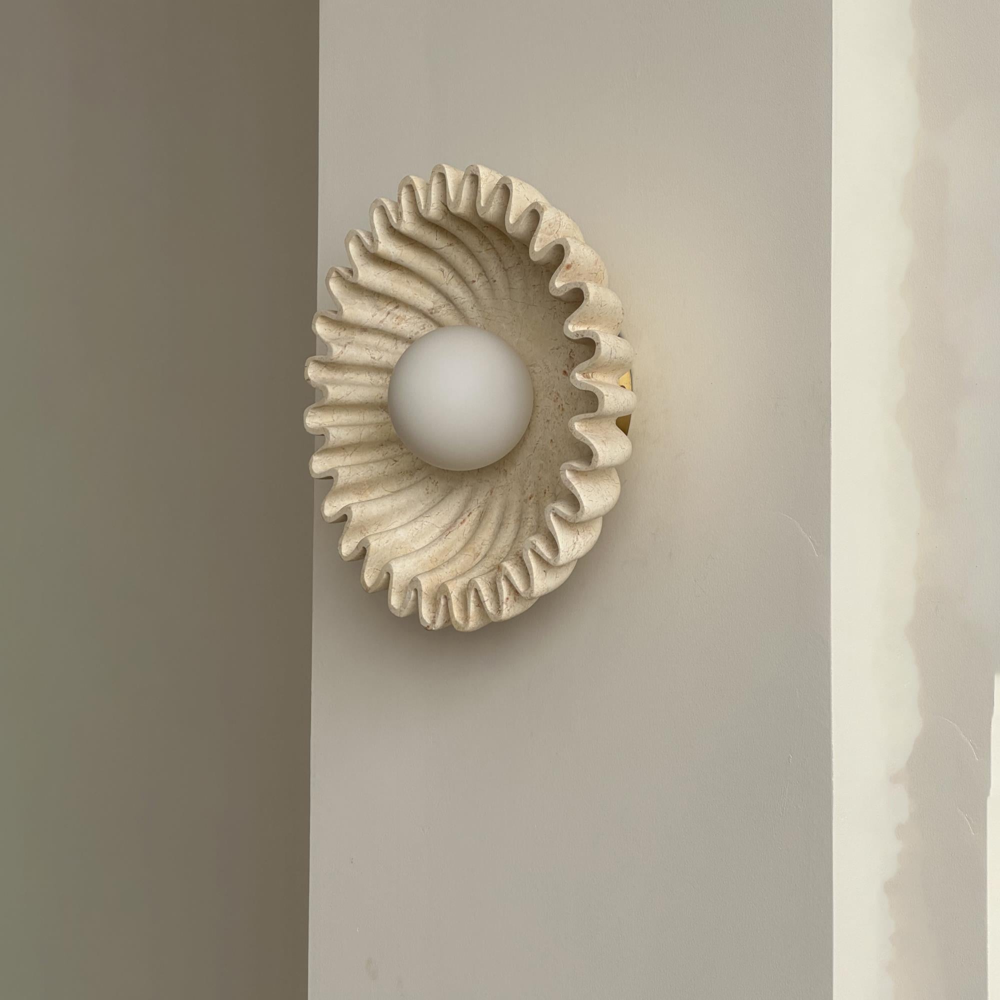 Applique Murale Céramique Verre Blanc Noir Beige Sculptural
