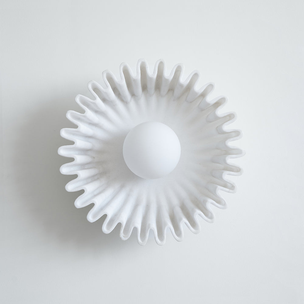 Applique Murale Céramique Verre Blanc Noir Beige Sculptural