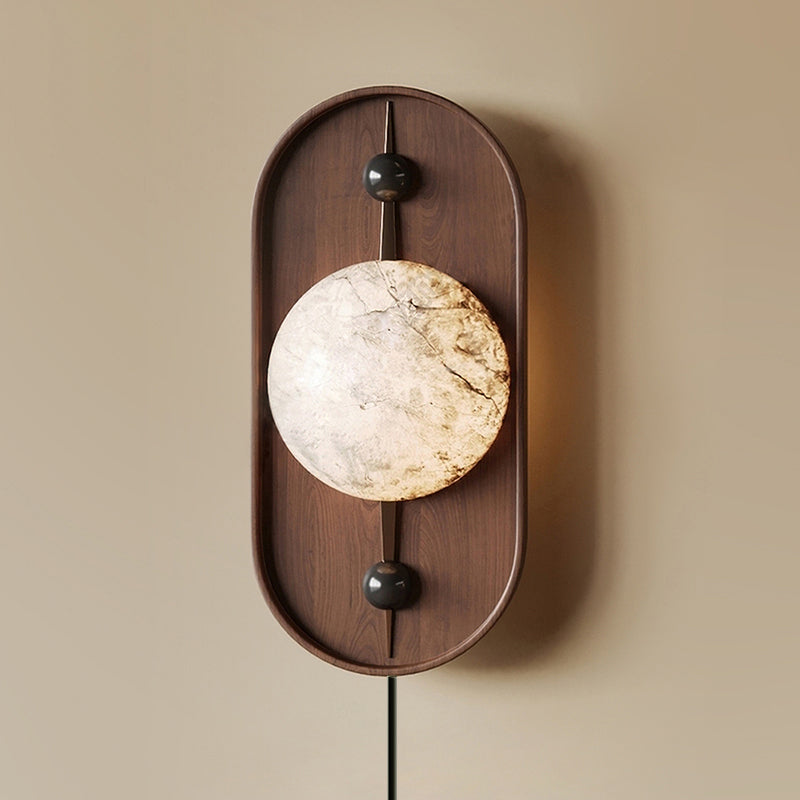 Fljotuvyu Moderne Minimaliste Plug-in Métal Albâtre Applique Murale