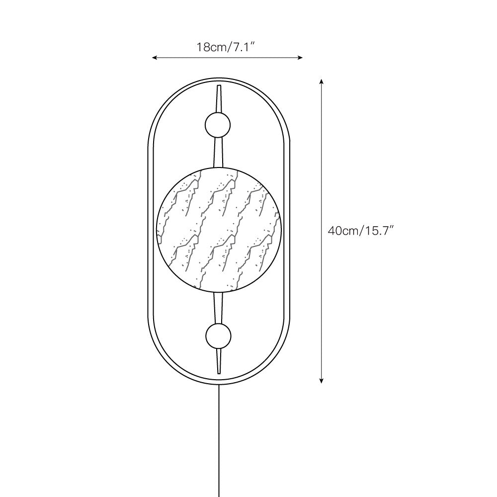 Fljotuvyu Moderne Minimaliste Plug-in Métal Albâtre Applique Murale