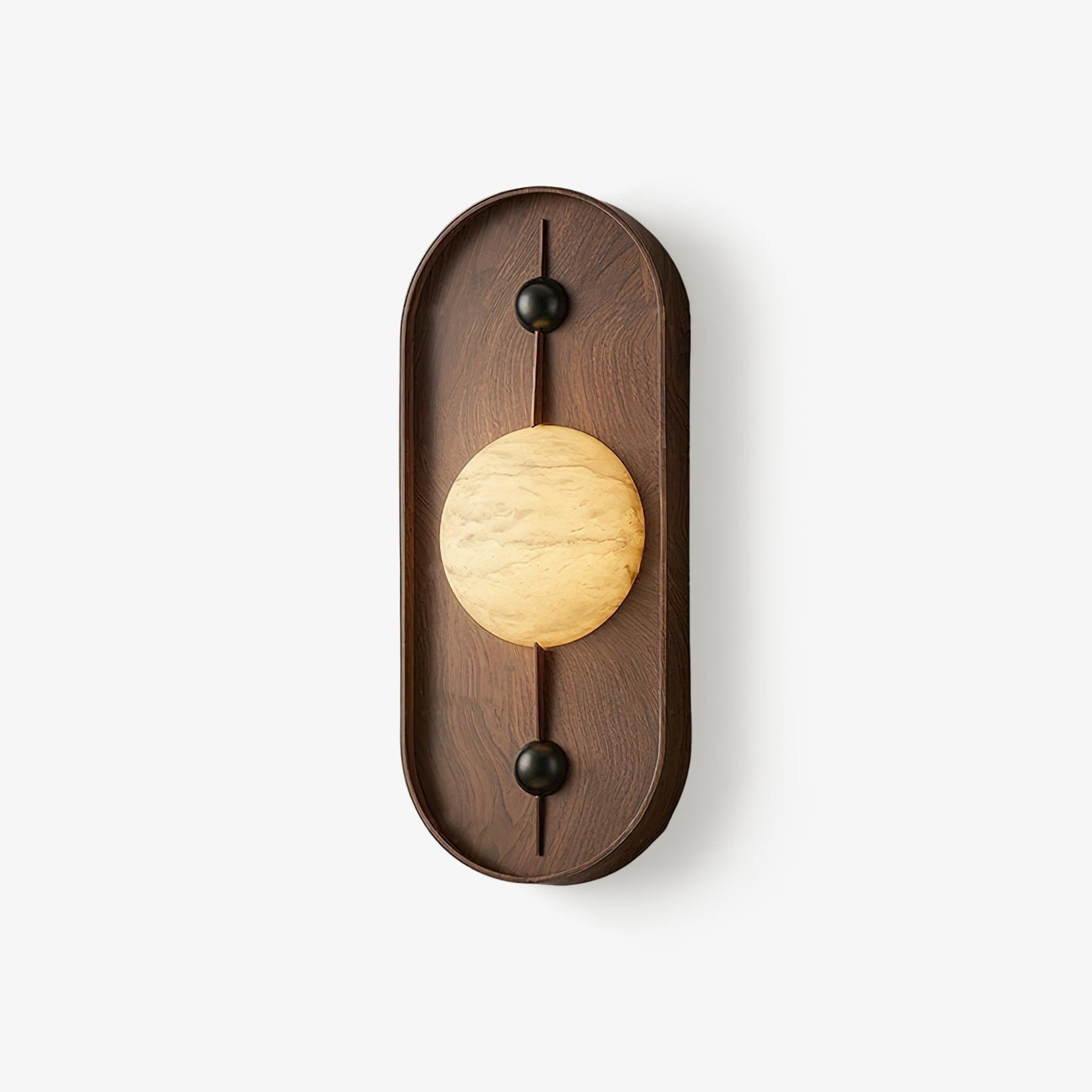 Lyvaran Applique Murale Ovale en Albâtre et Bois