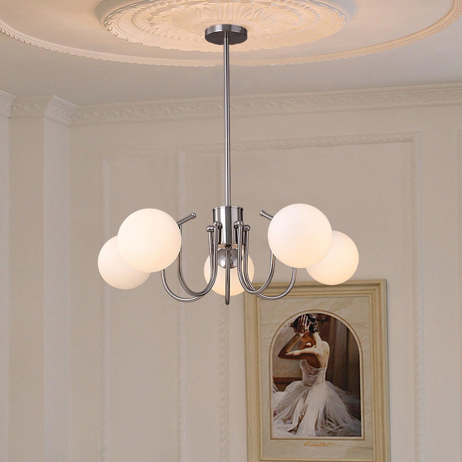 Aurora Lustre Globe en Chrome Moderne