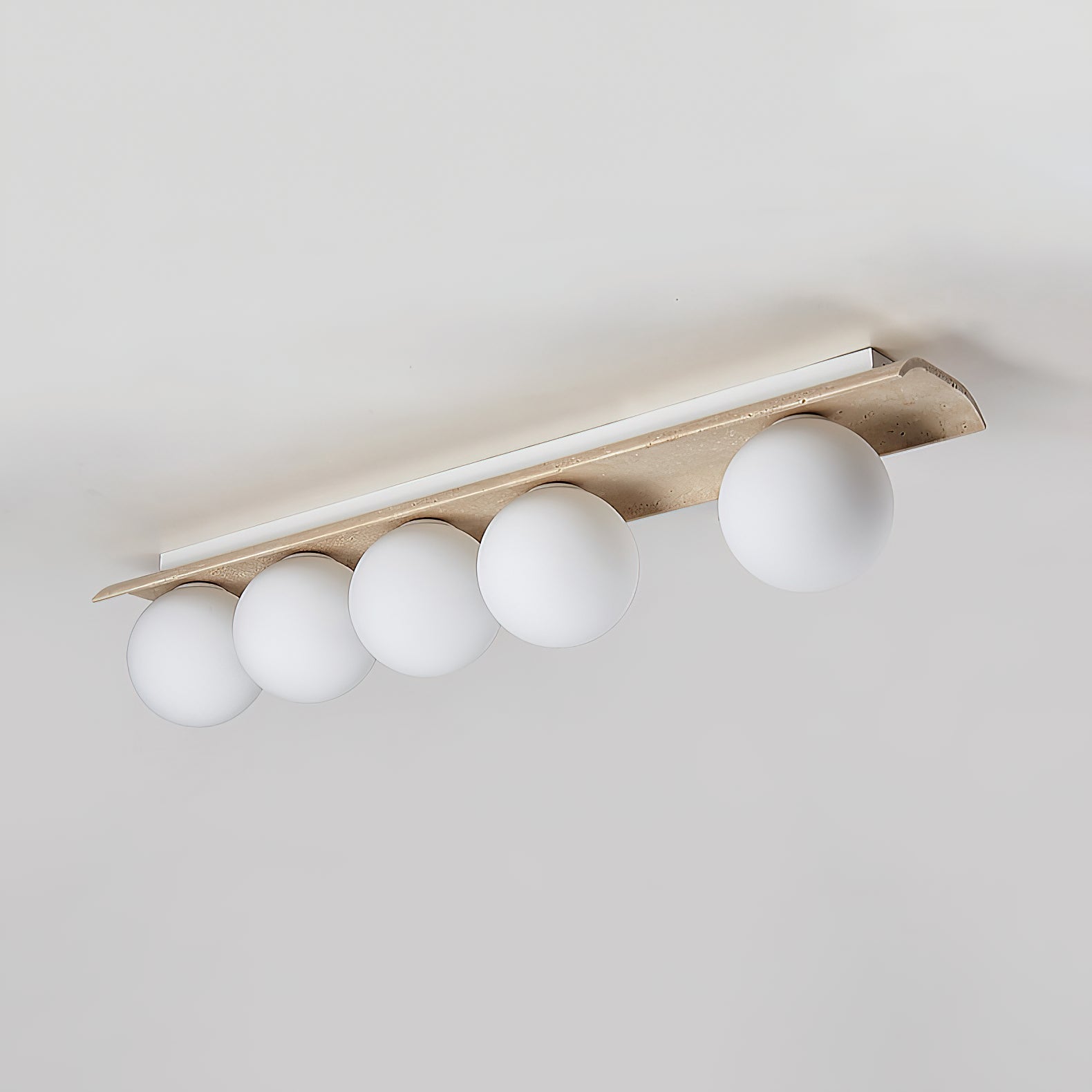 Bianca Globe Moderne Minimaliste Travertin Verre Plafonnier
