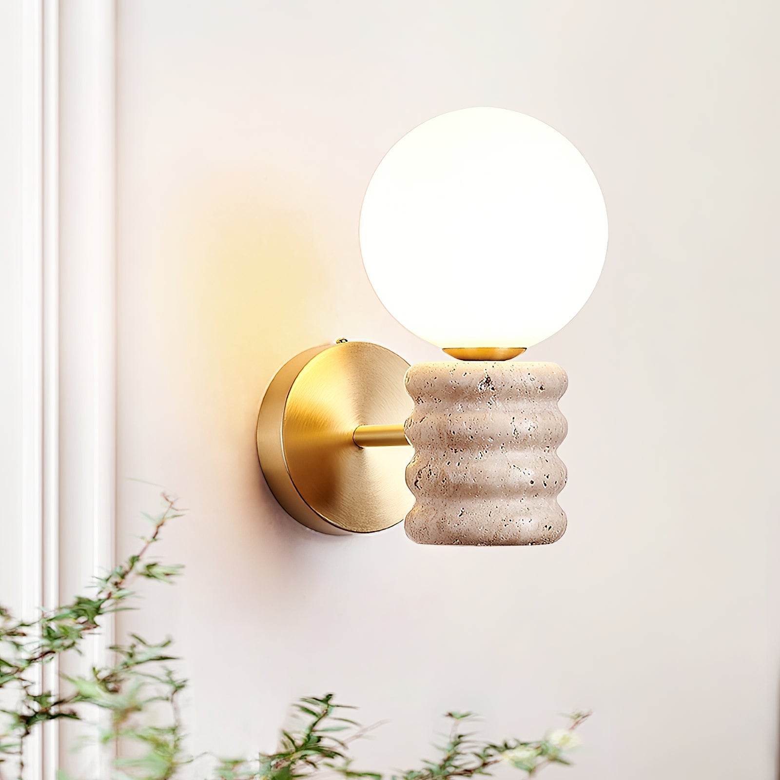 Ljomuvyh Moderne Minimaliste Travertin Verre Applique Murale