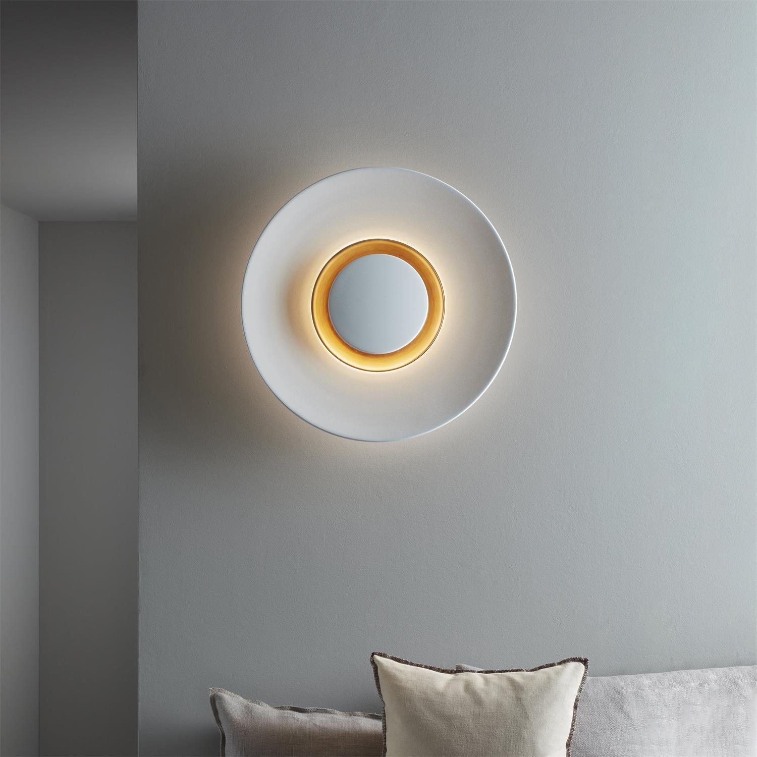 Applique Murale Halo LED Intégré Anneau Doré Moderne Minimaliste
