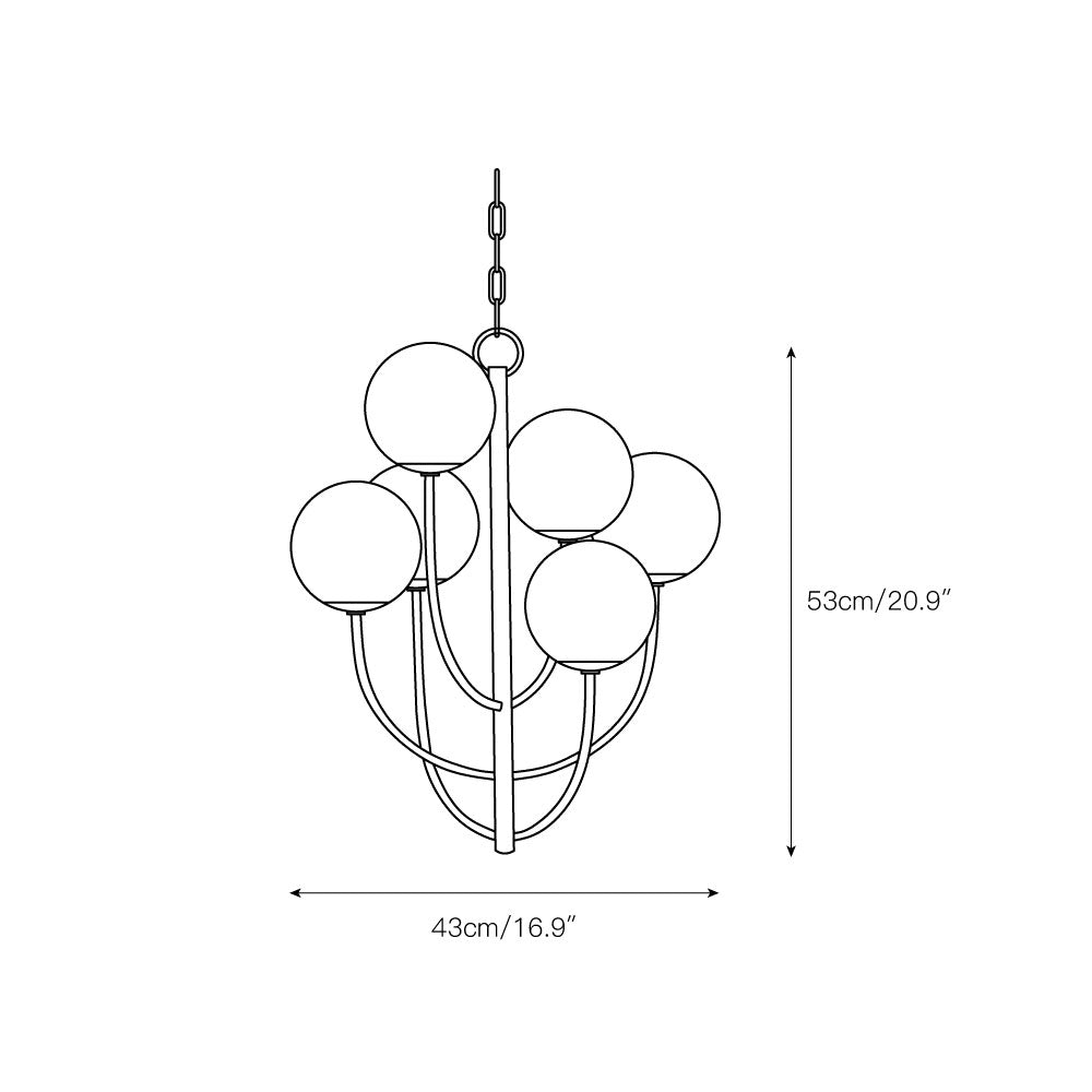 Kvennuvyu Moderne Minimaliste Métal Verre Lustre