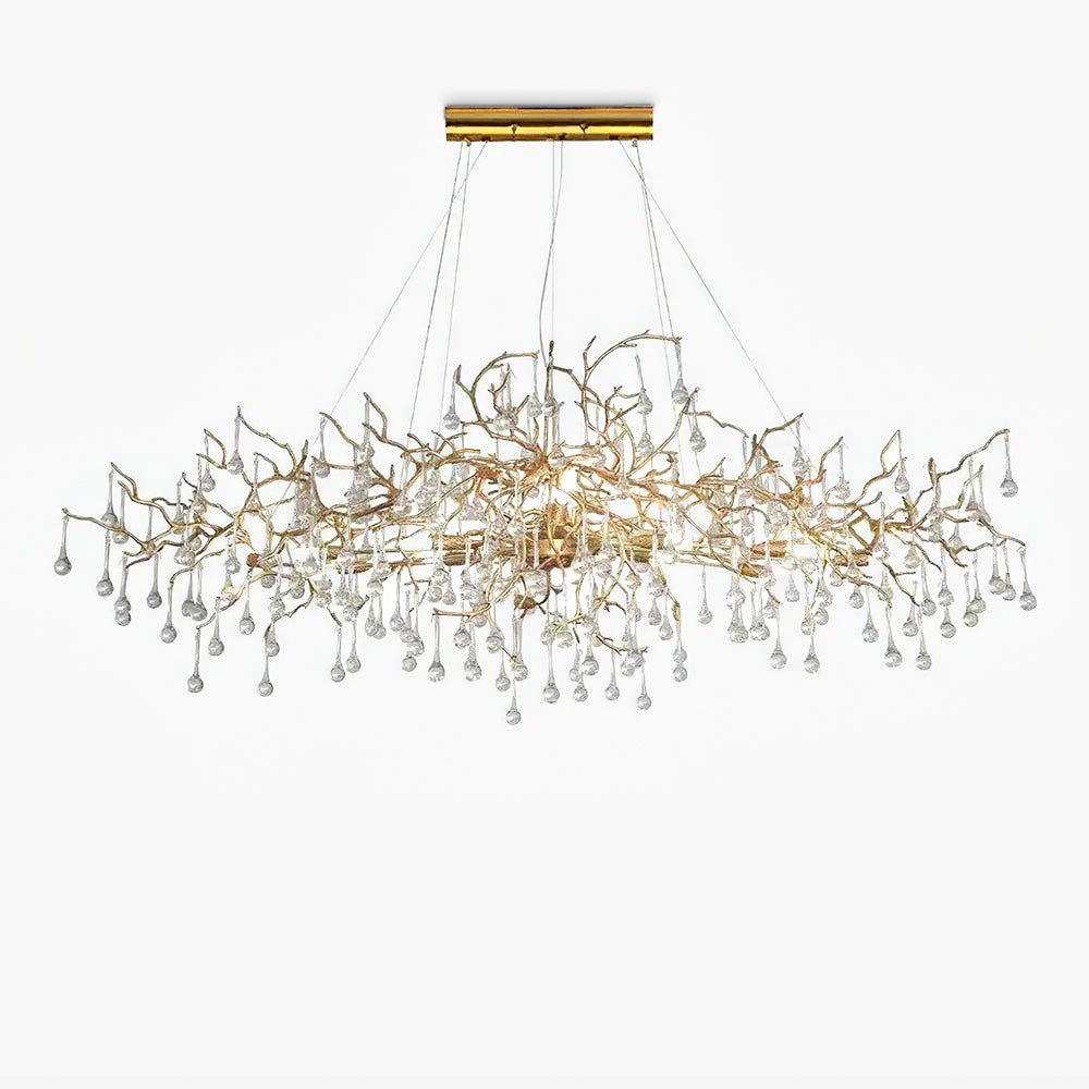 Lustra Lustre Branches en Laiton et Cristal