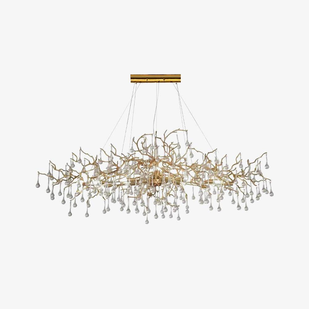 Lustra Lustre Branches en Laiton et Cristal