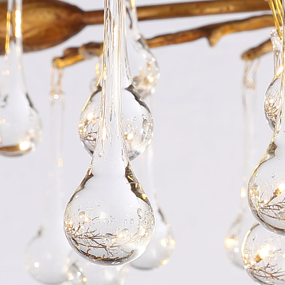 Lustra Lustre Branches en Laiton et Cristal