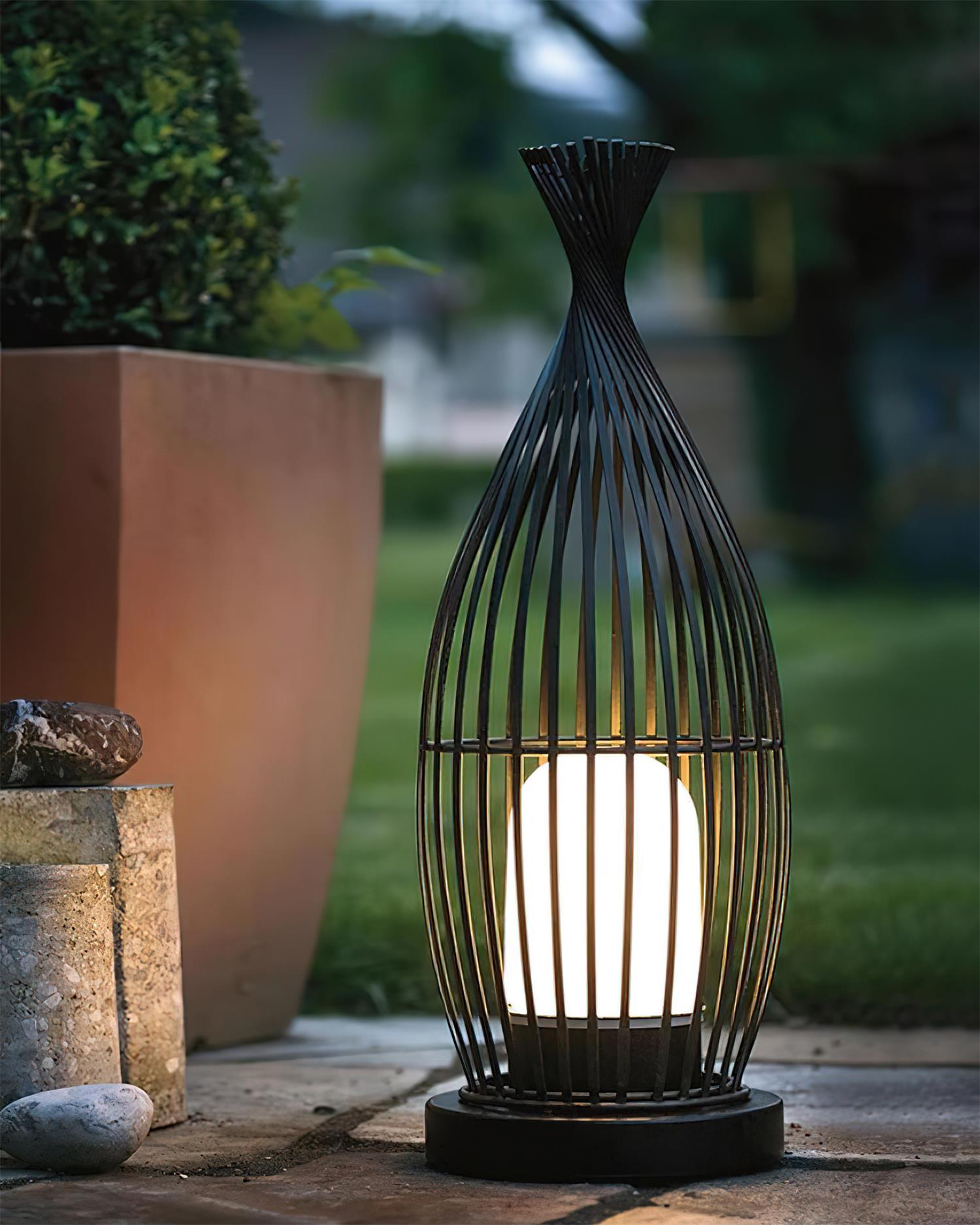 Birdcage Lampe de Poteau Extérieure Cage Industrielle