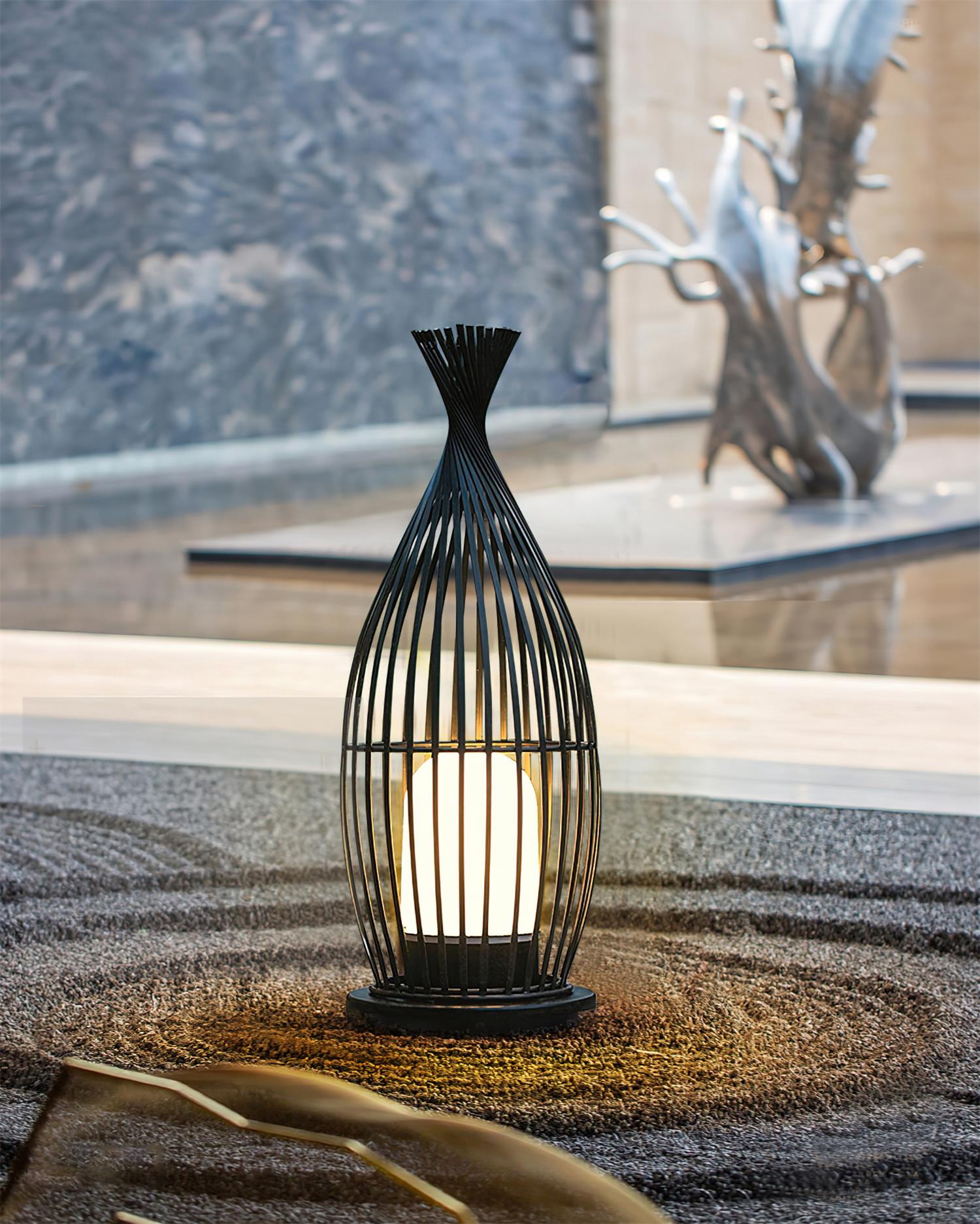 Birdcage Lampe de Poteau Extérieure Cage Industrielle