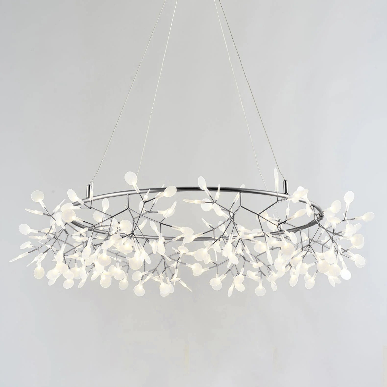Lustra Lustre Noir Anneau Branche Luciole