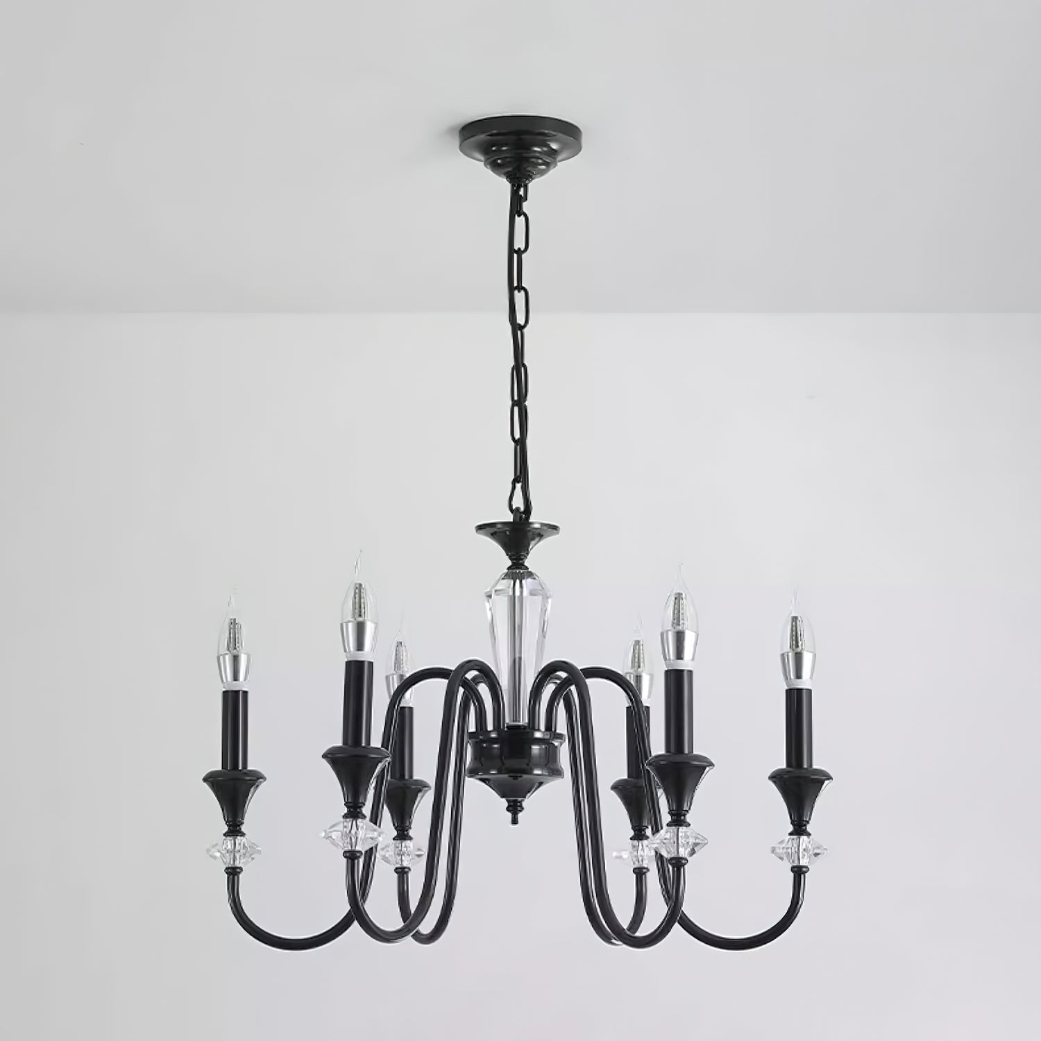 Lustra Lustre Noir & Cristal Candelabre