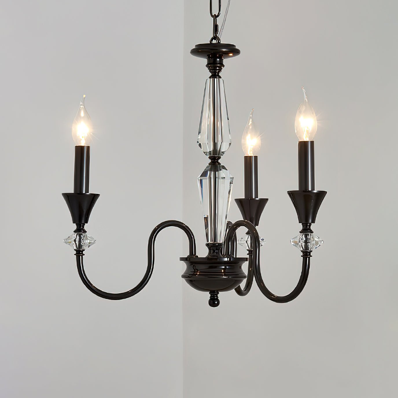 Lustra Lustre Noir & Cristal Candelabre