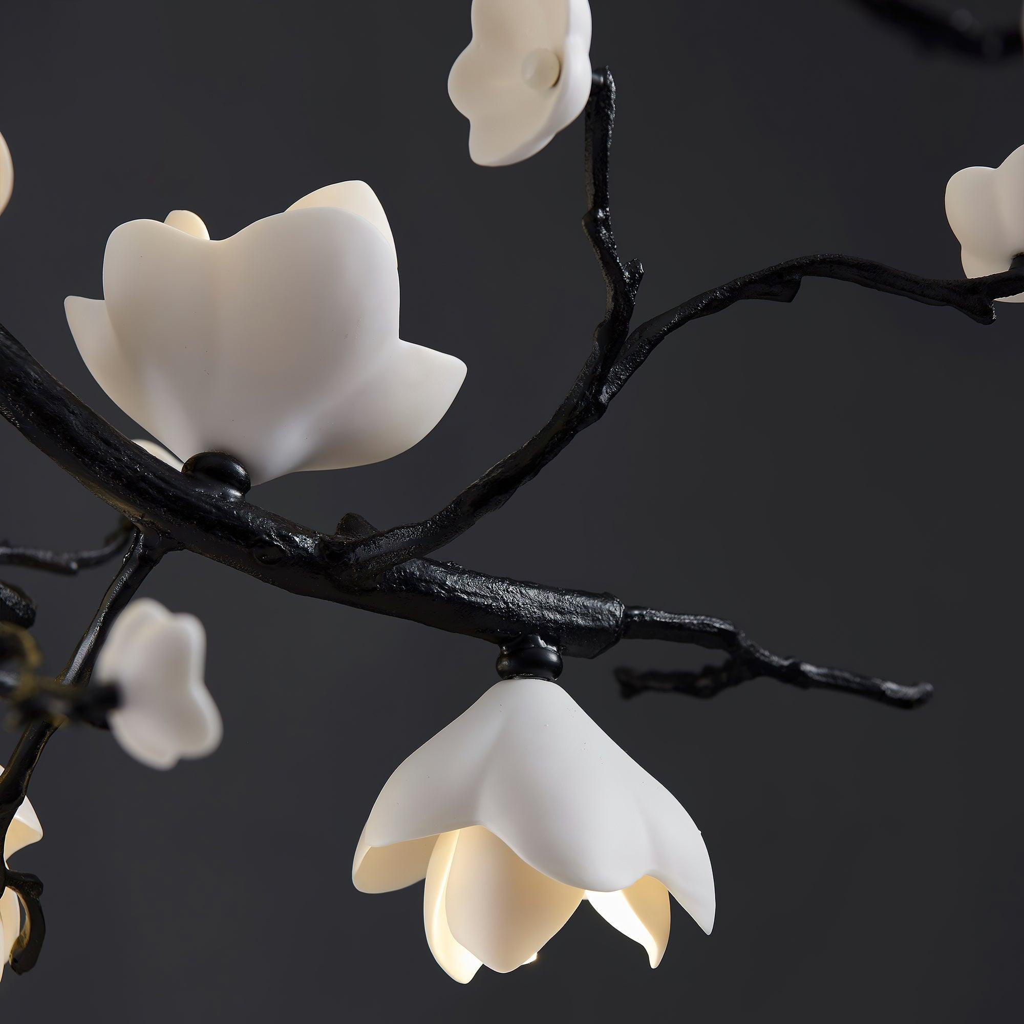 Lustra Suspension Lampe Arbre Noir et Cuivre avec Fruits Sauvages
