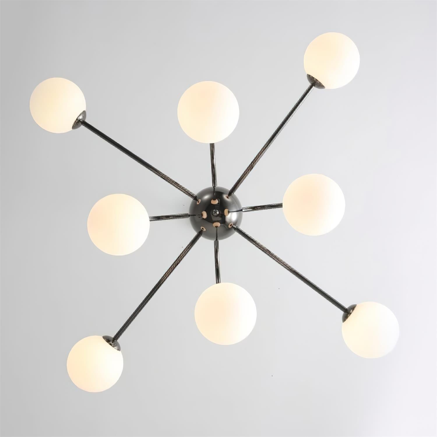 Virelli Lustre Arches Noires Globes en Verre Minimaliste