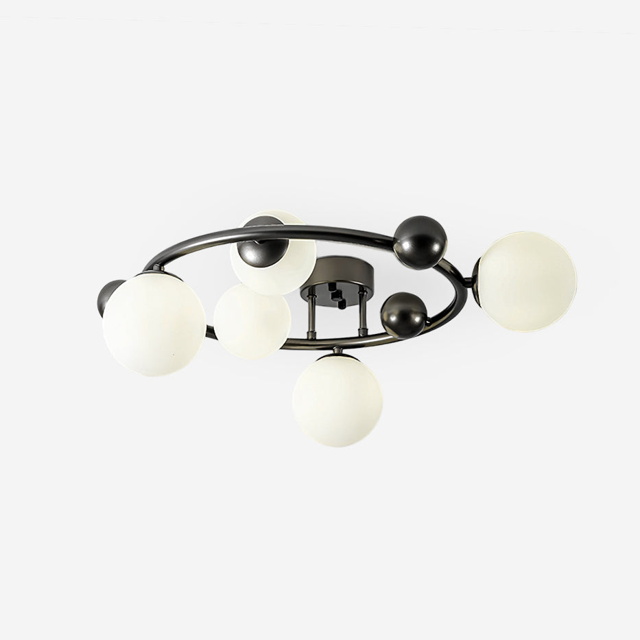 Keden Plafonnier Givré Verre Orbite Anneau Moderne