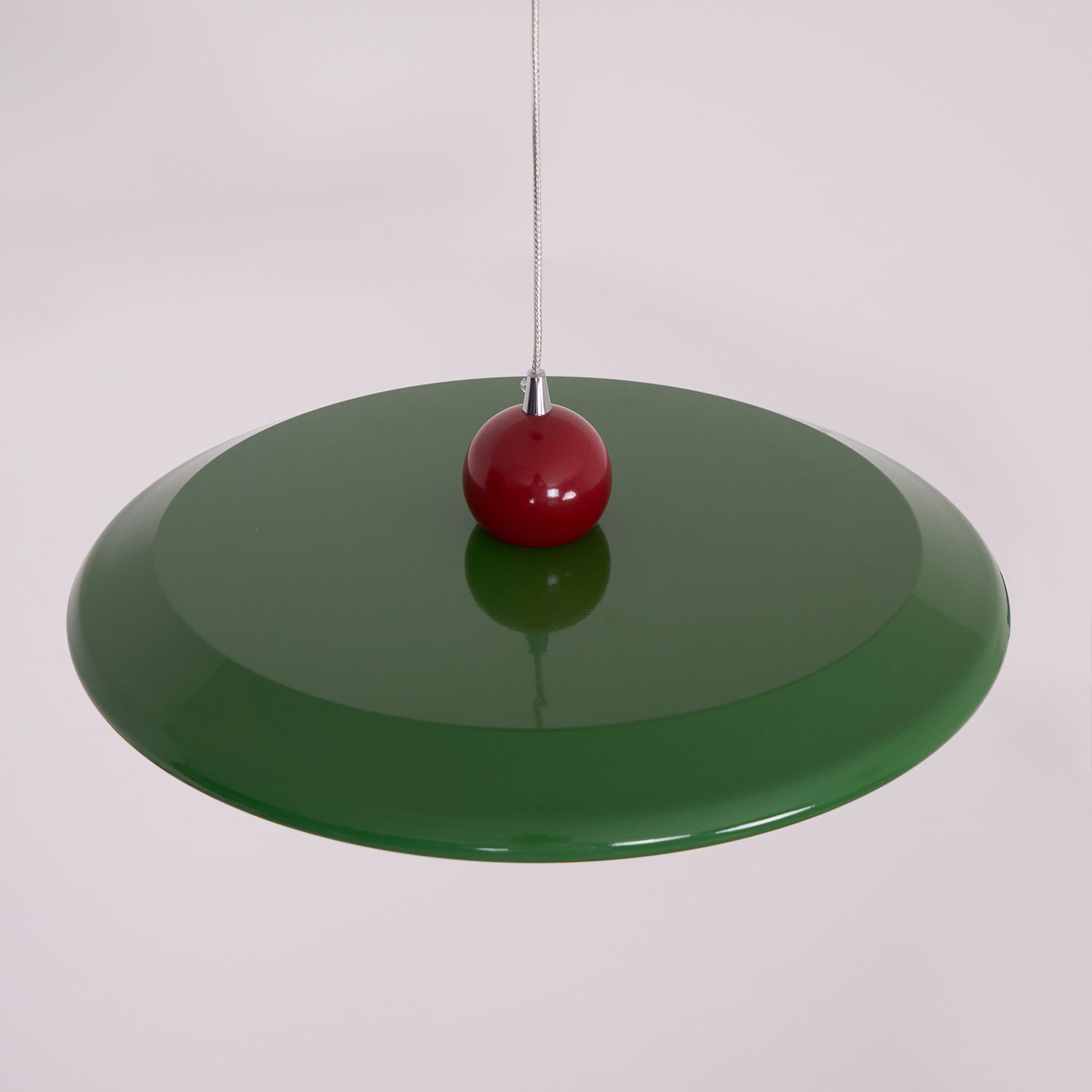 Lustra Suspension Disque Acrylique Blanc Bord Vert Rouge Audacieux