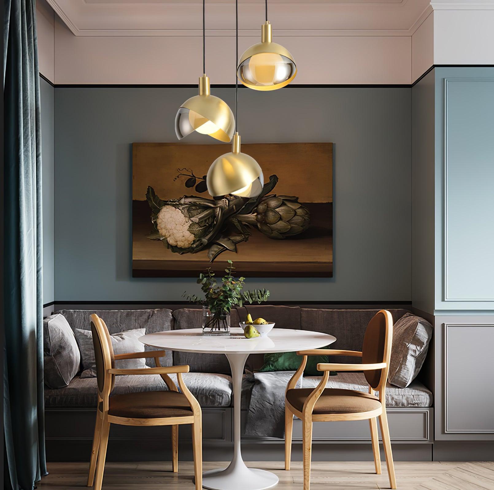 Solara Suspension Demi-Dôme Globe Mid-Century