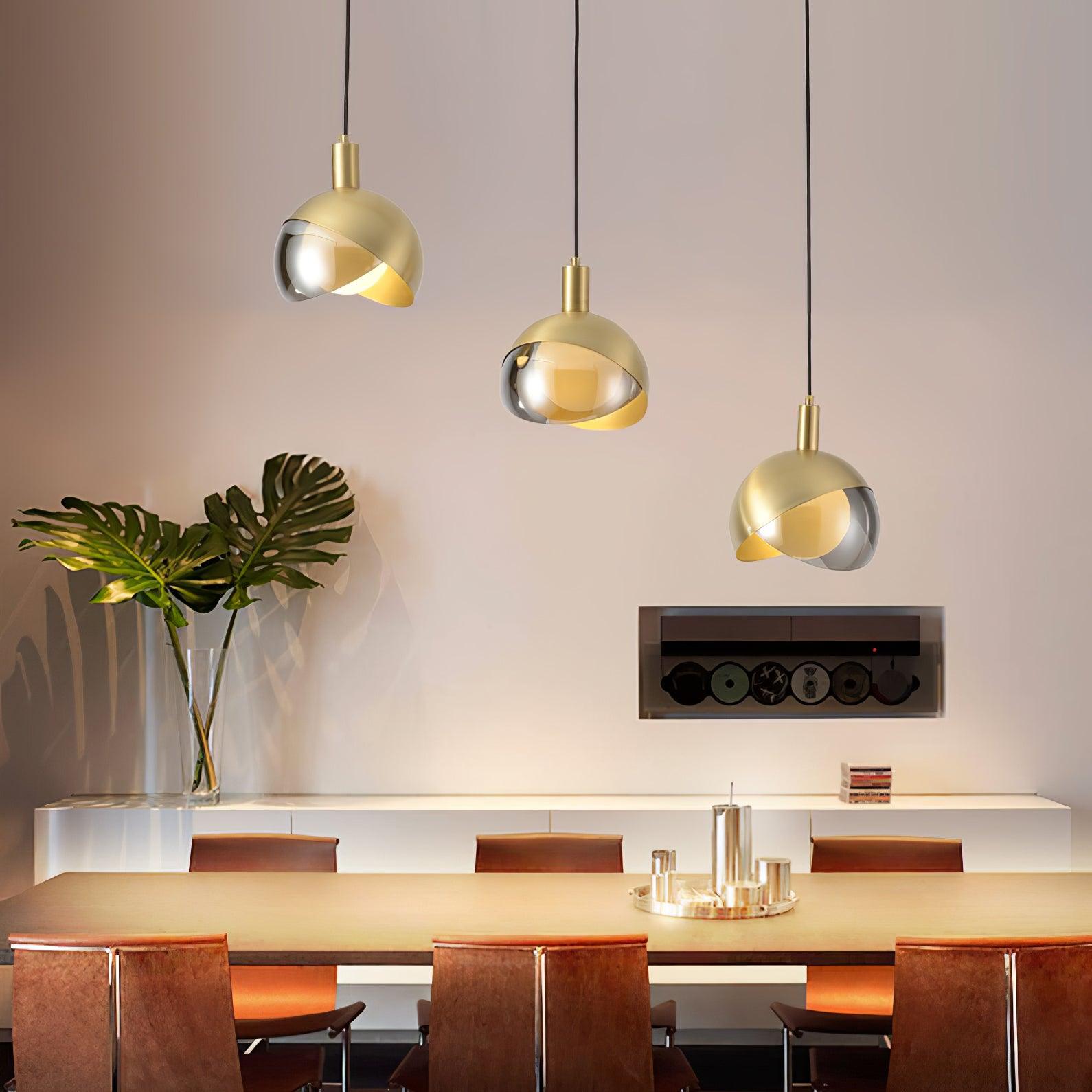 Solara Suspension Demi-Dôme Globe Mid-Century