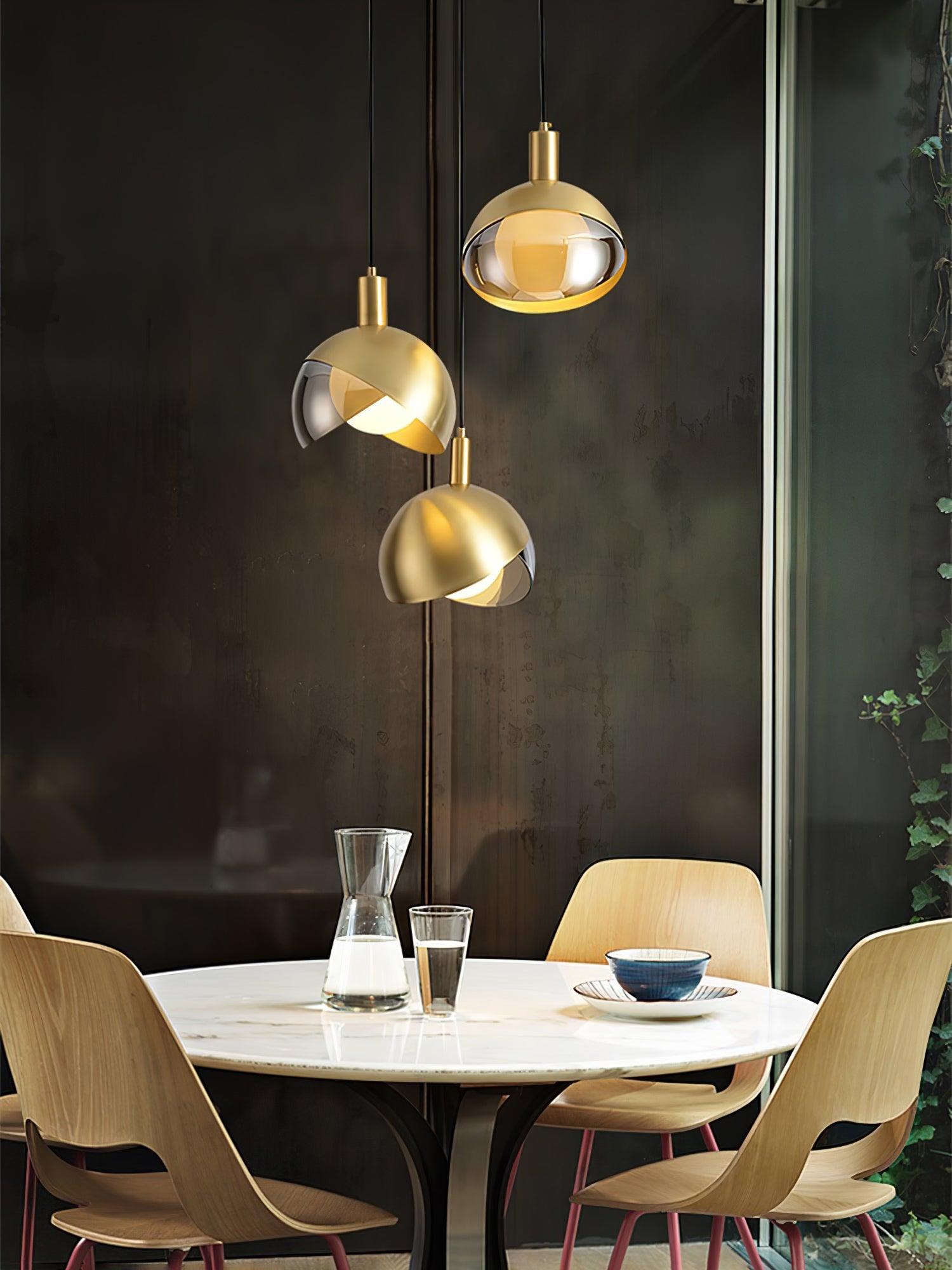 Solara Suspension Demi-Dôme Globe Mid-Century