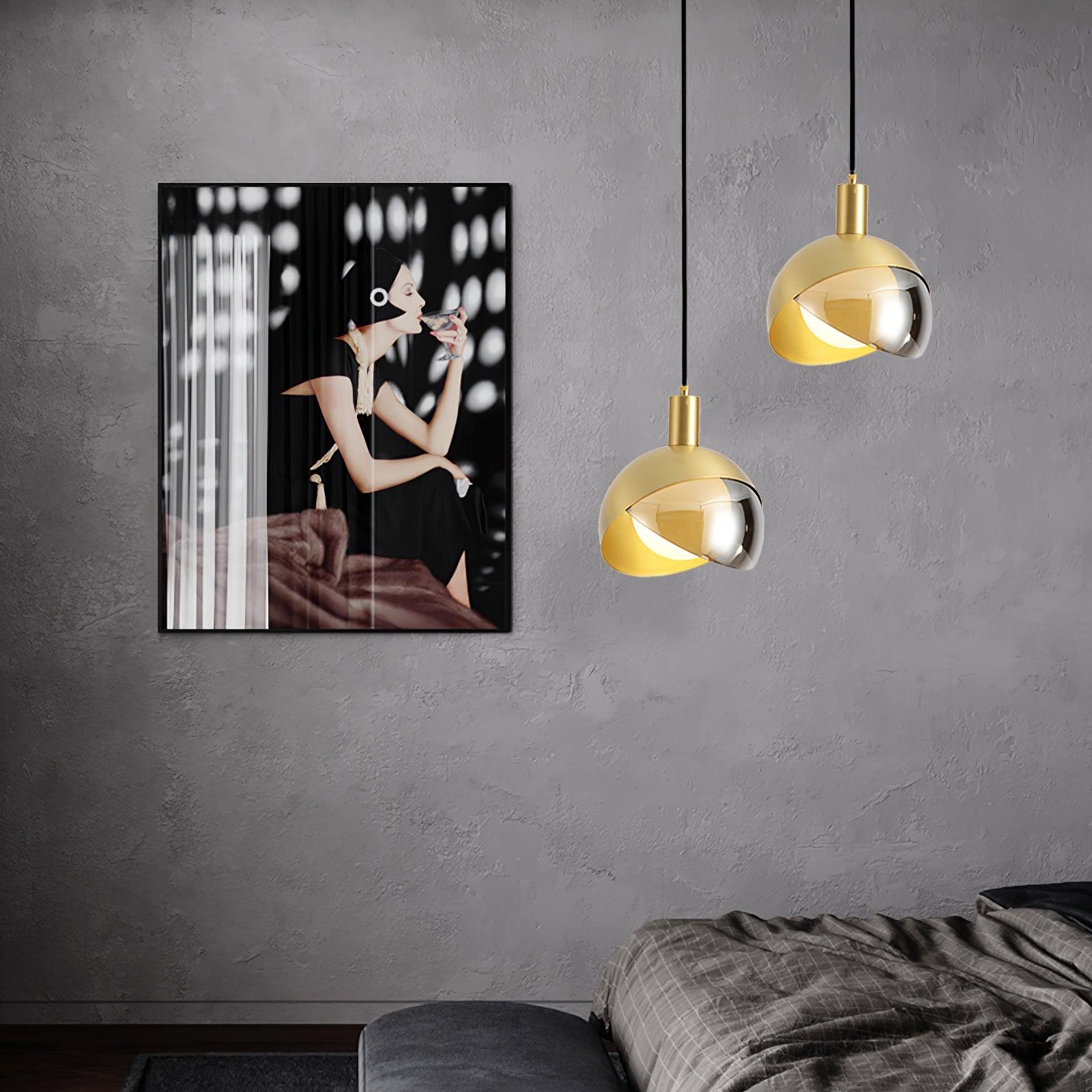 Solara Suspension Demi-Dôme Globe Mid-Century