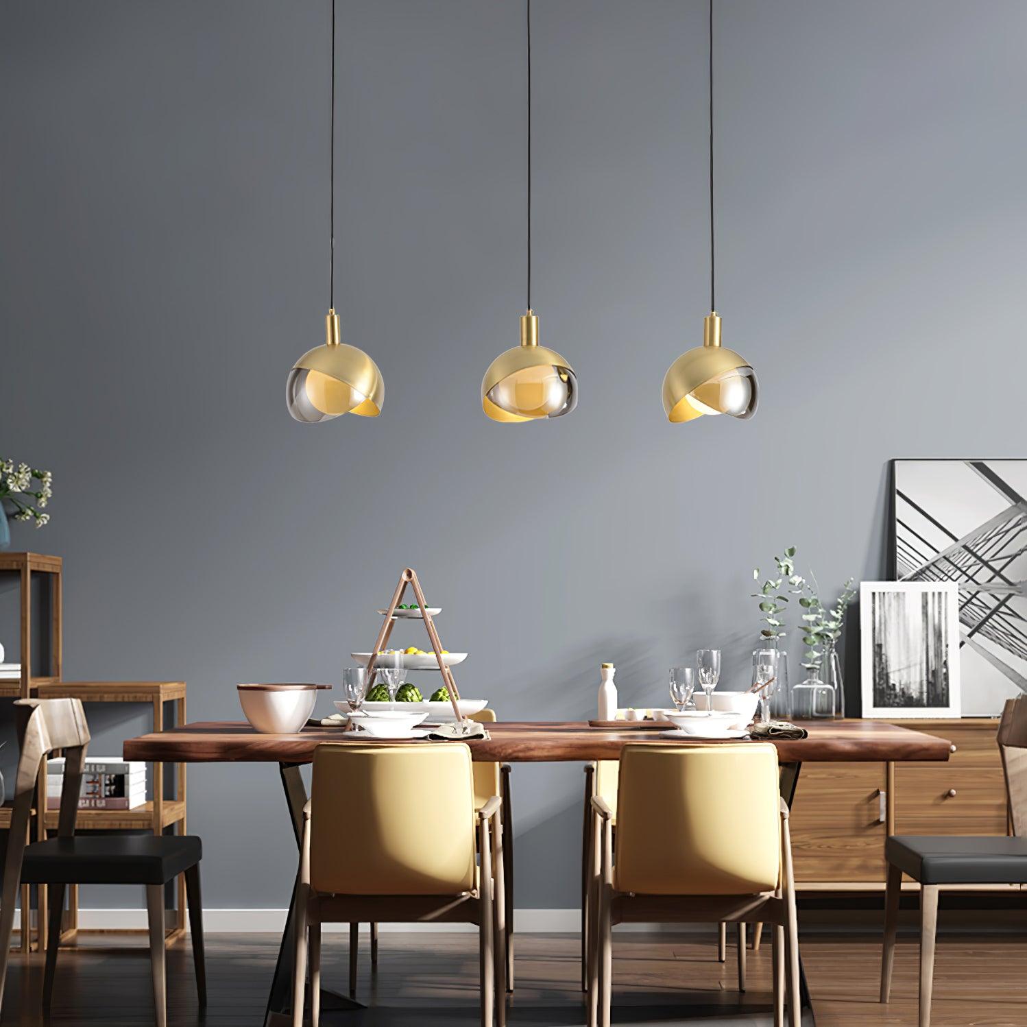 Solara Suspension Demi-Dôme Globe Mid-Century