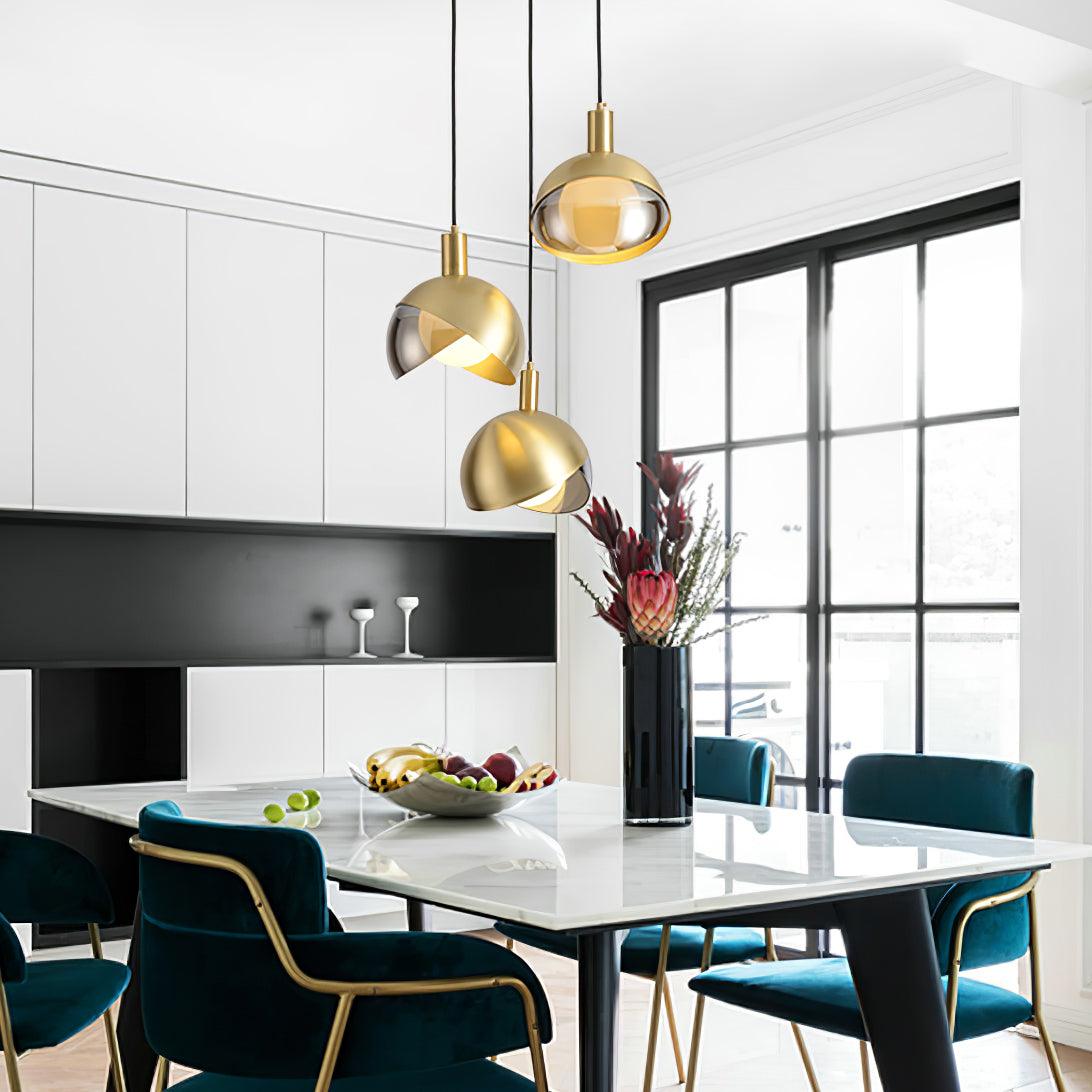 Solara Suspension Demi-Dôme Globe Mid-Century