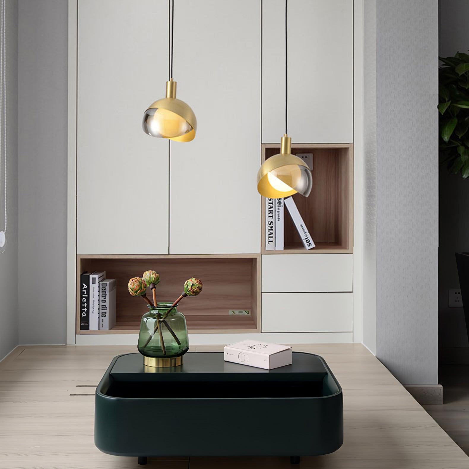 Solara Suspension Demi-Dôme Globe Mid-Century