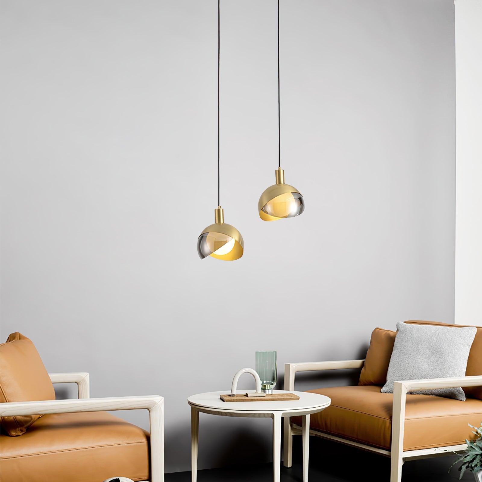 Solara Suspension Demi-Dôme Globe Mid-Century