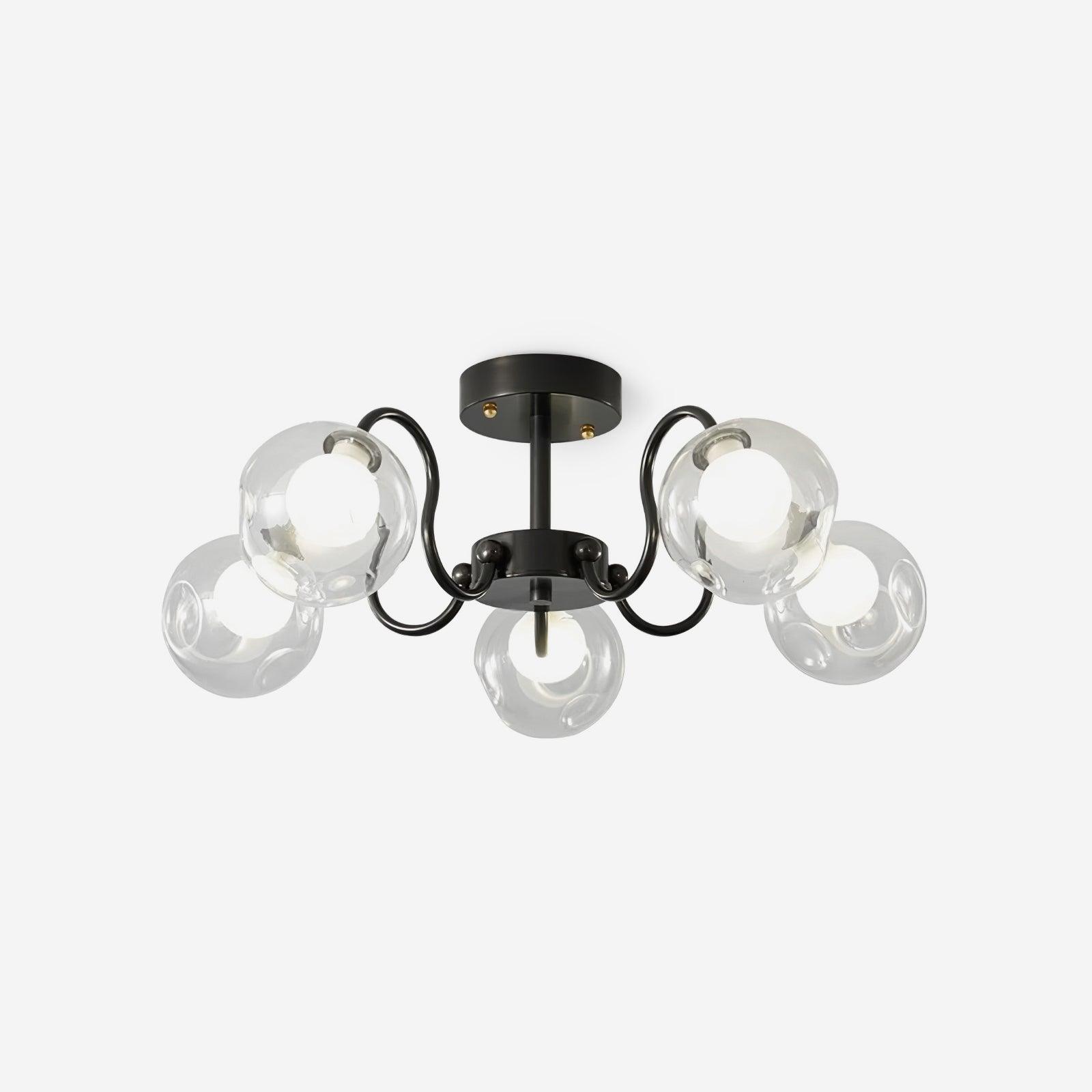 Orb Plafonnier Fleur Verre Globe Bras Moderne Salon