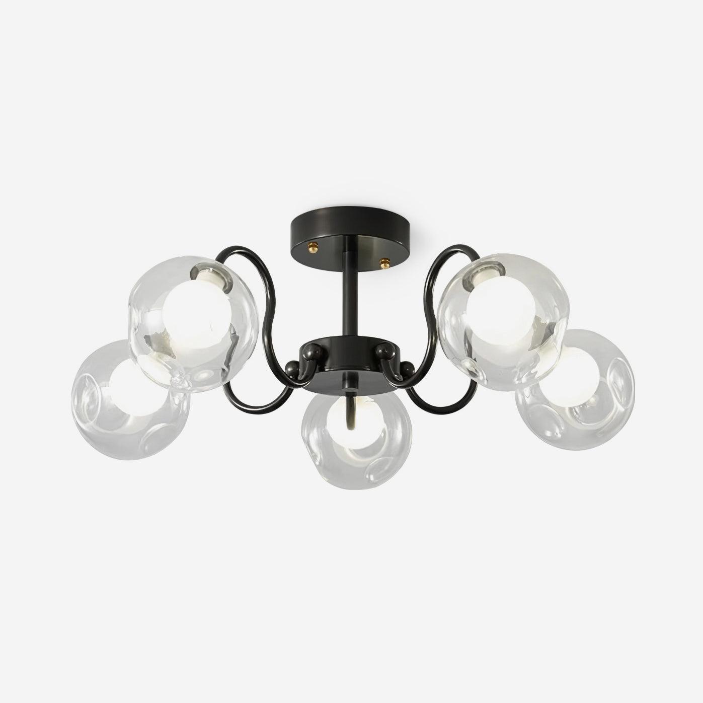 Orb Plafonnier Fleur Verre Globe Bras Moderne Salon