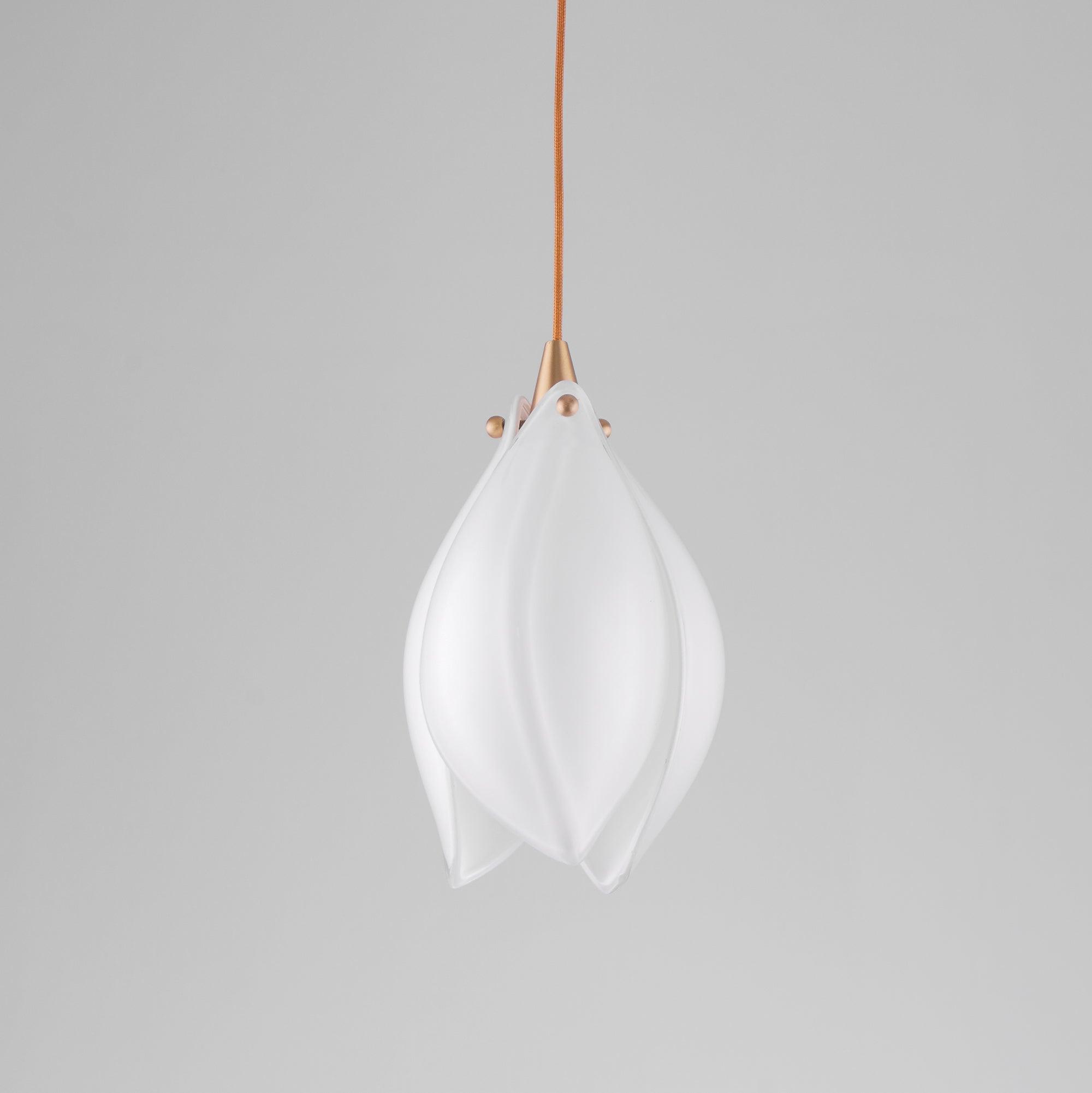 Lustra Suspension Lampe Céramique Florale Blanche