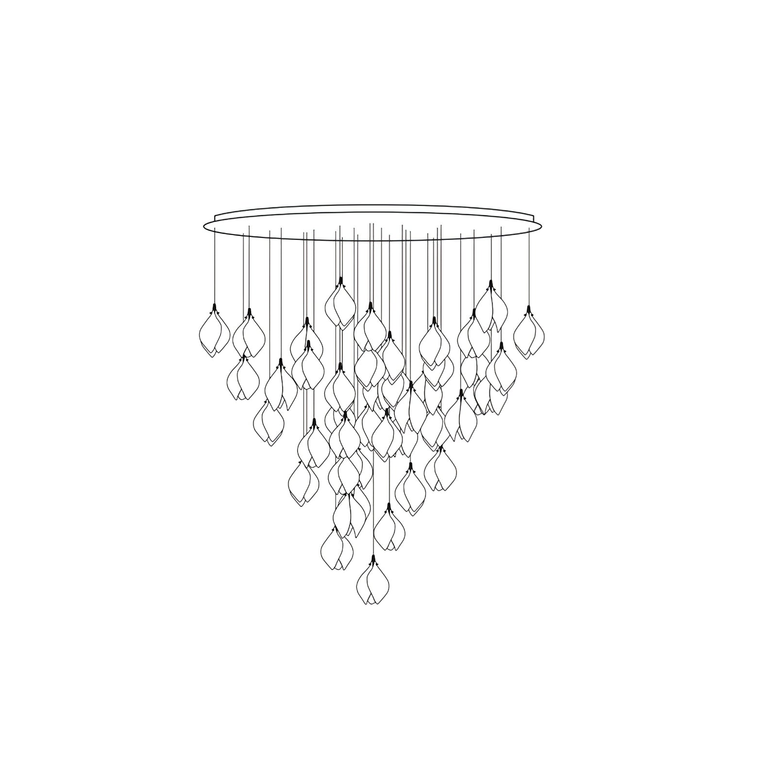 Lustra Suspension Lampe Céramique Florale Blanche