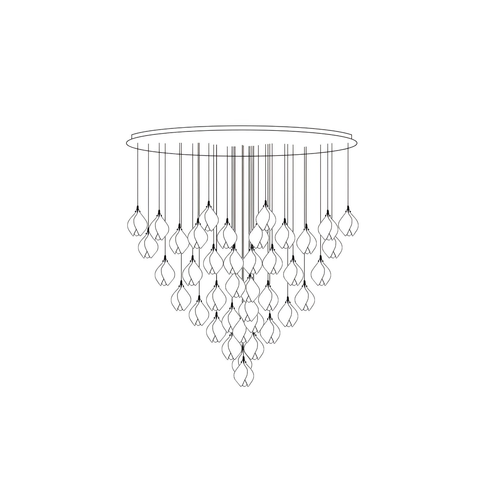 Lustra Suspension Lampe Céramique Florale Blanche
