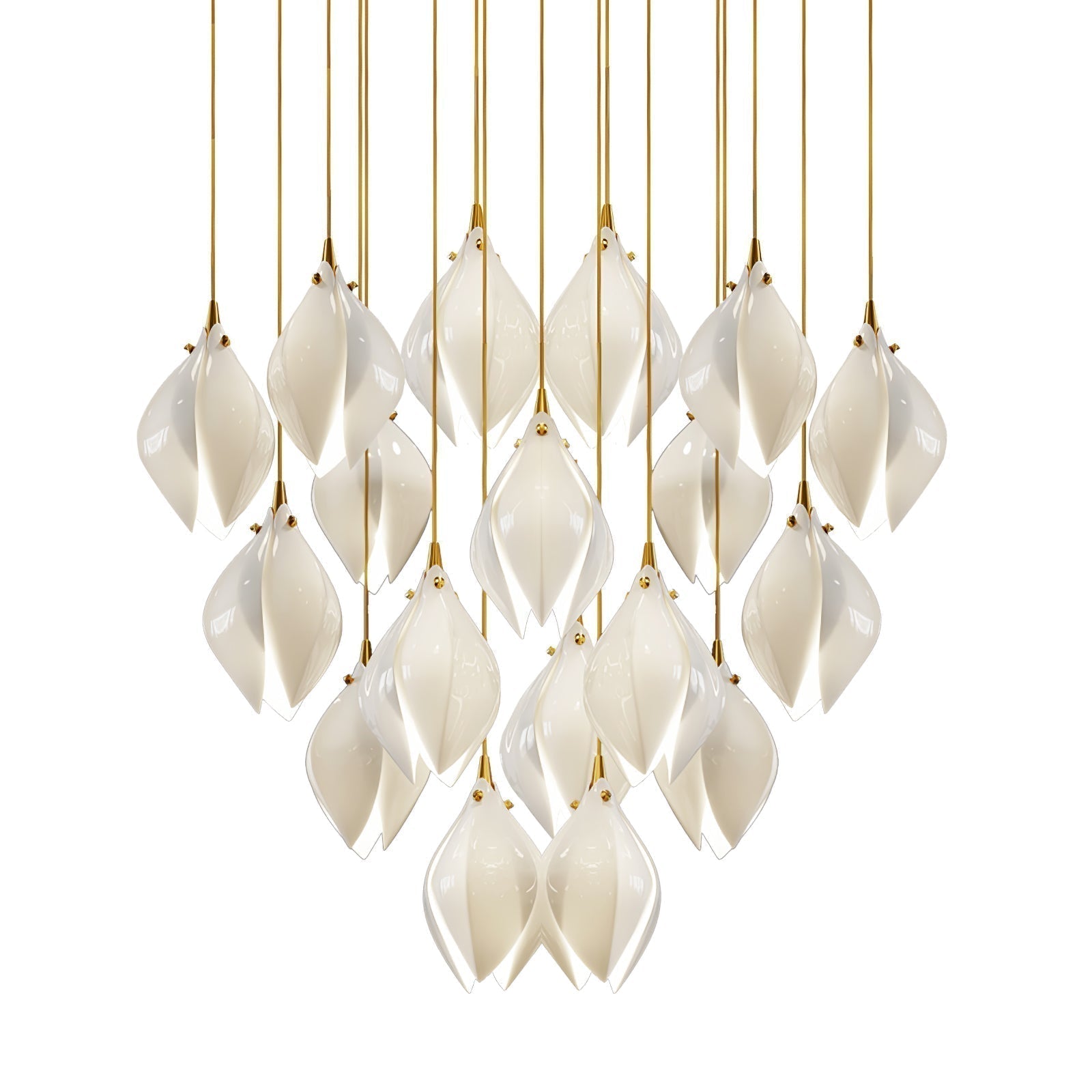 Lustra Suspension Lampe Céramique Florale Blanche