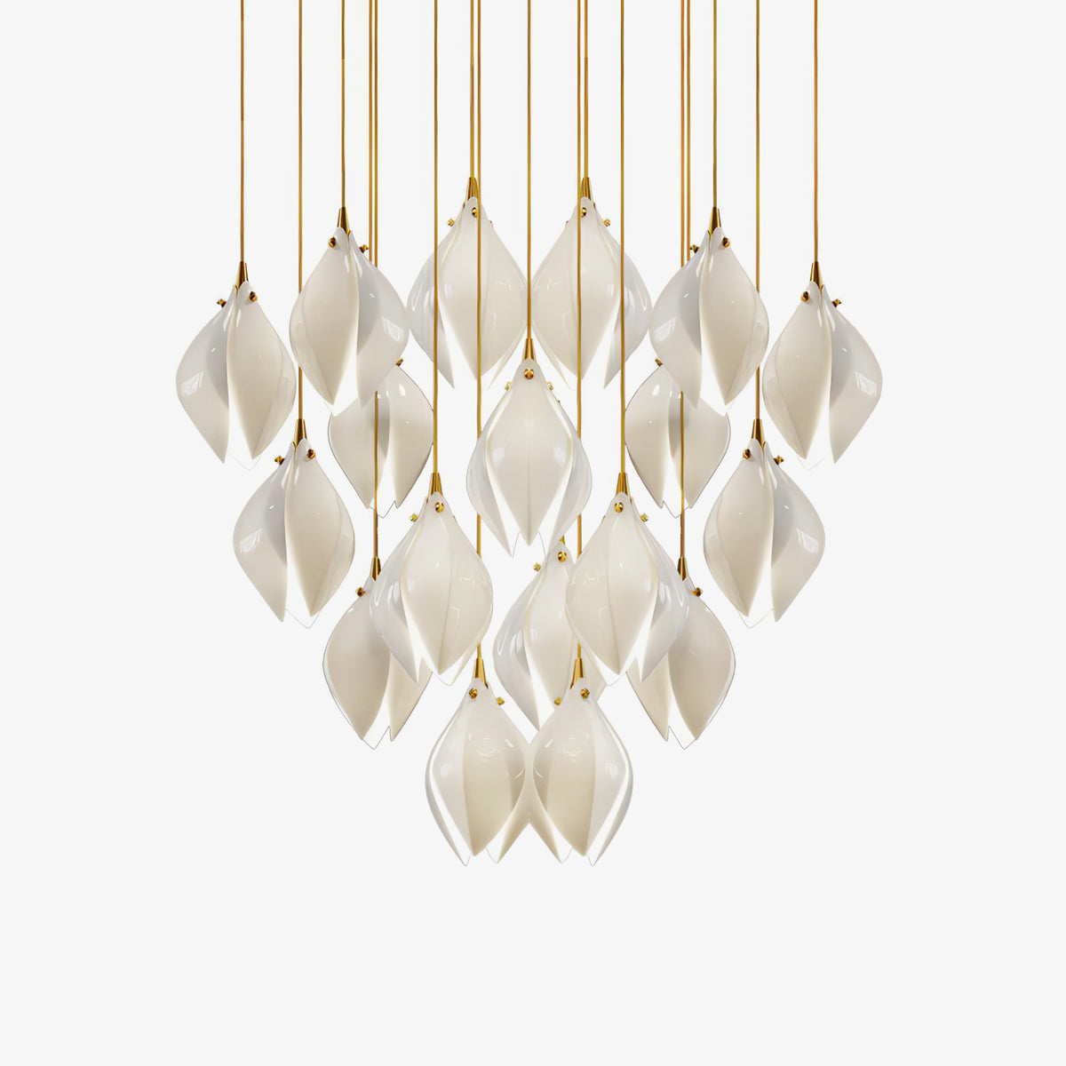 Lustra Suspension Lampe Céramique Florale Blanche