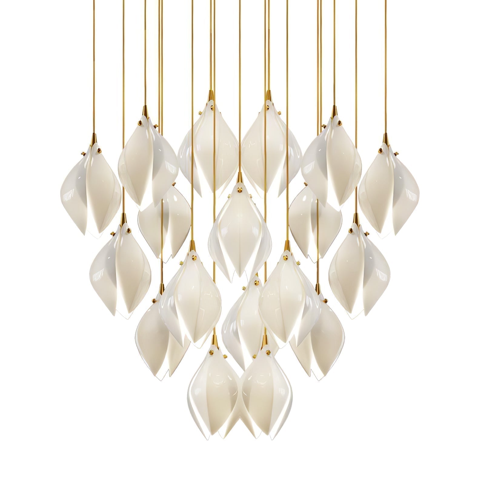 Lustra Suspension Lampe Céramique Florale Blanche