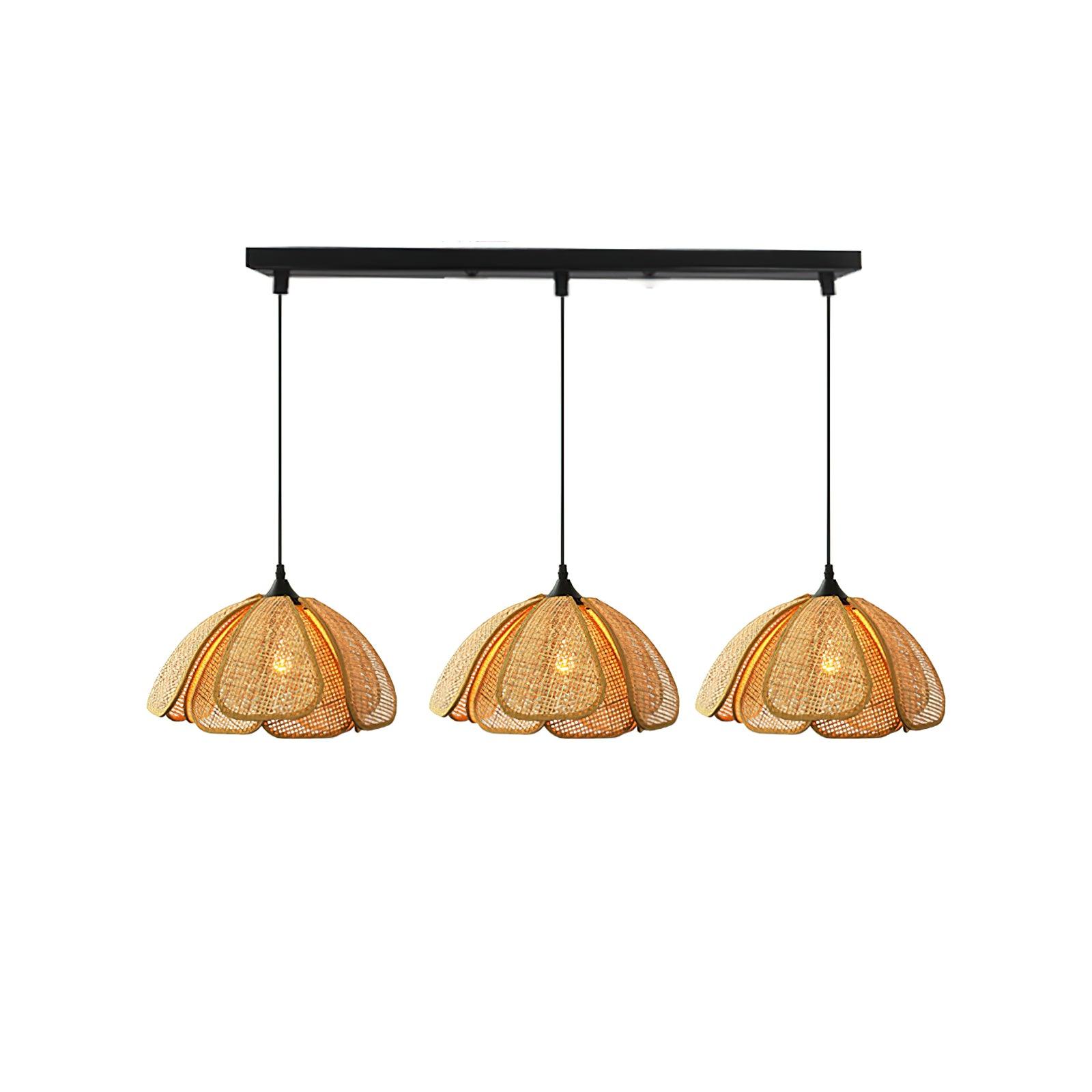 Eurvinel Élégance Floraison Rotin Tissu Suspension