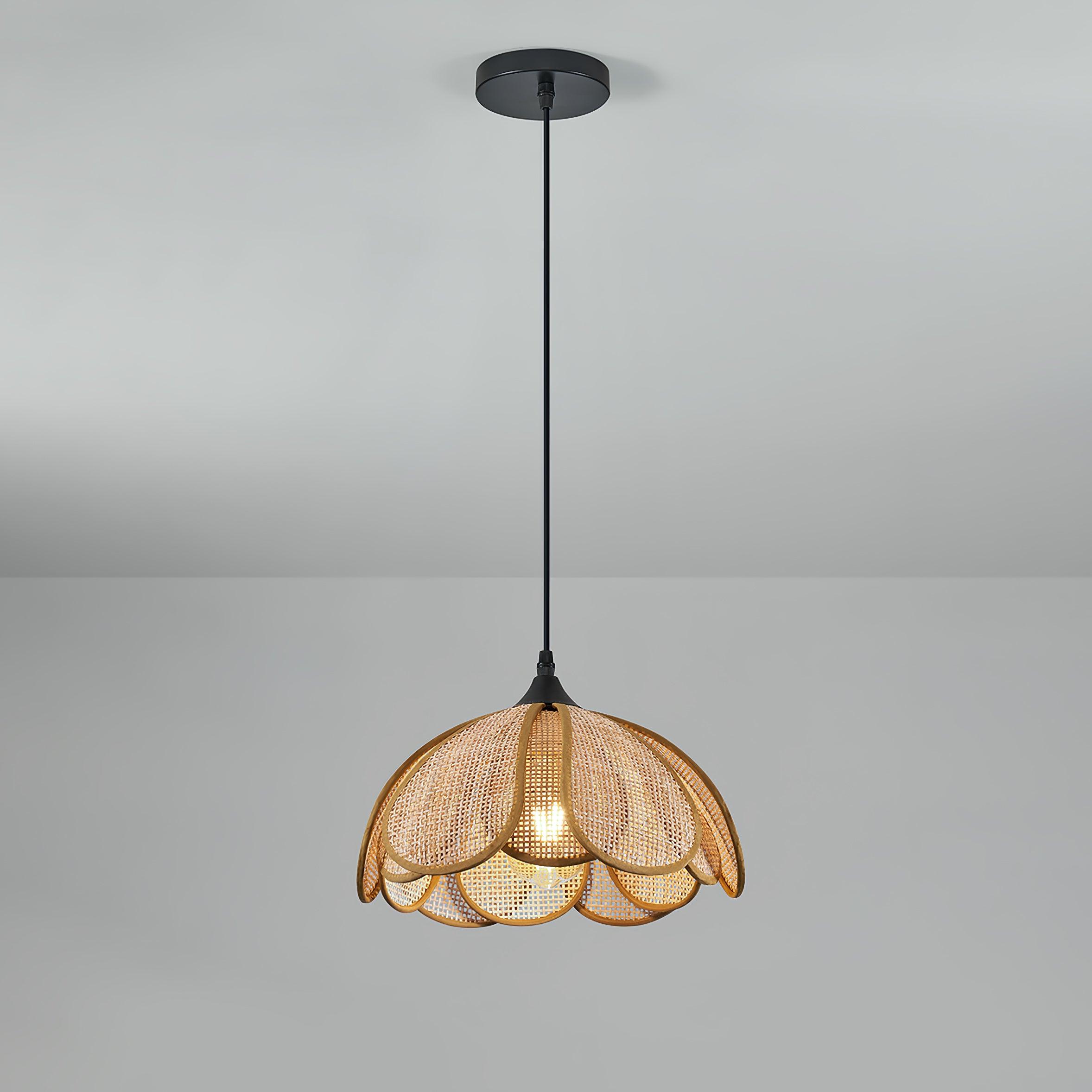 Eurvinel Élégance Floraison Rotin Tissu Suspension