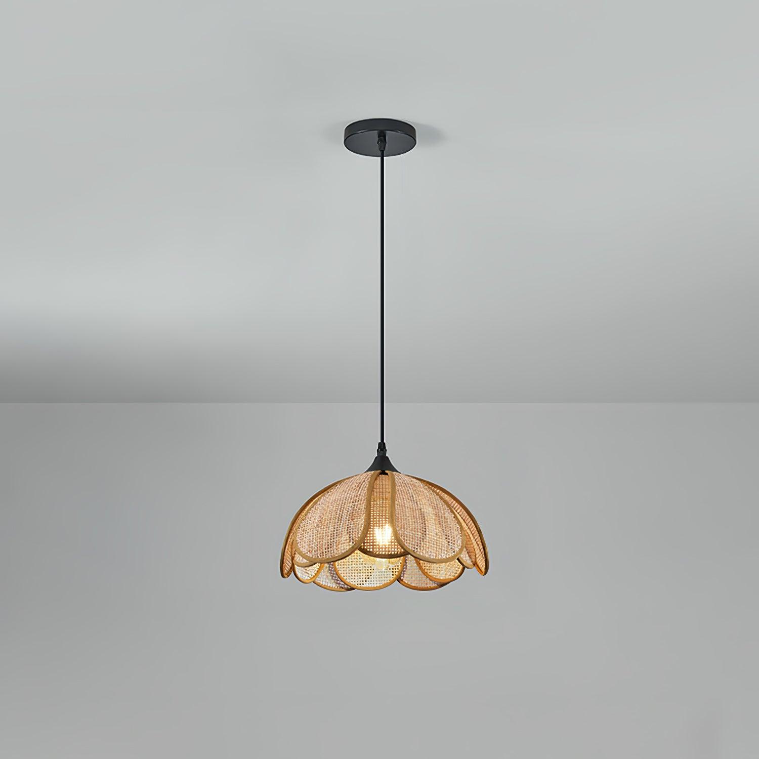 Eurvinel Élégance Floraison Rotin Tissu Suspension