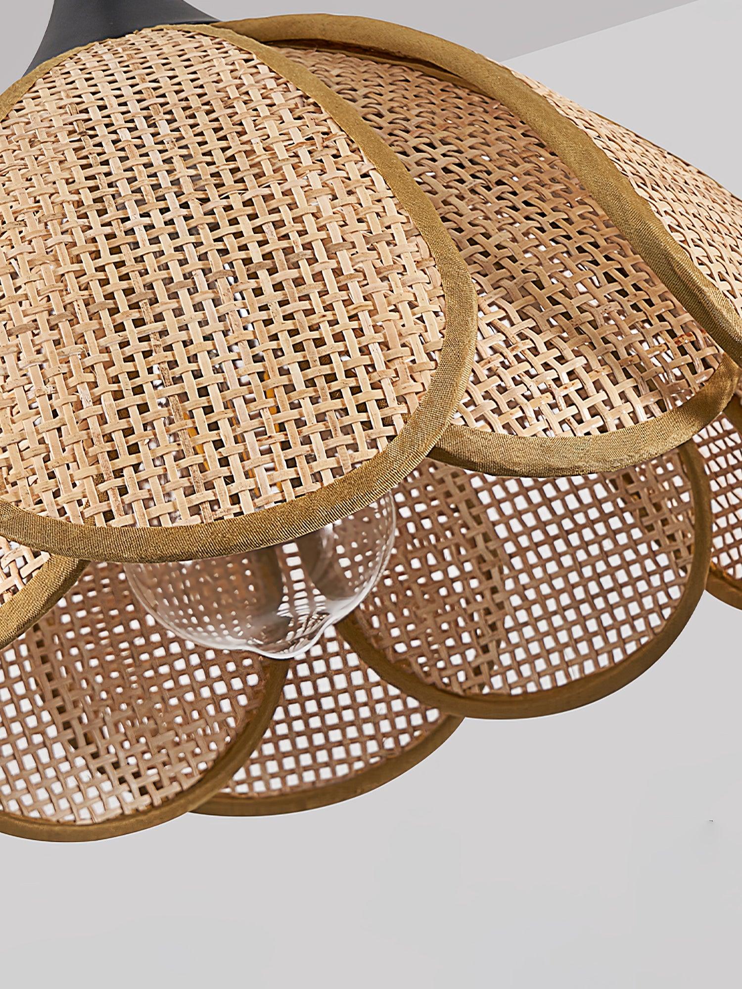 Eurvinel Élégance Floraison Rotin Tissu Suspension