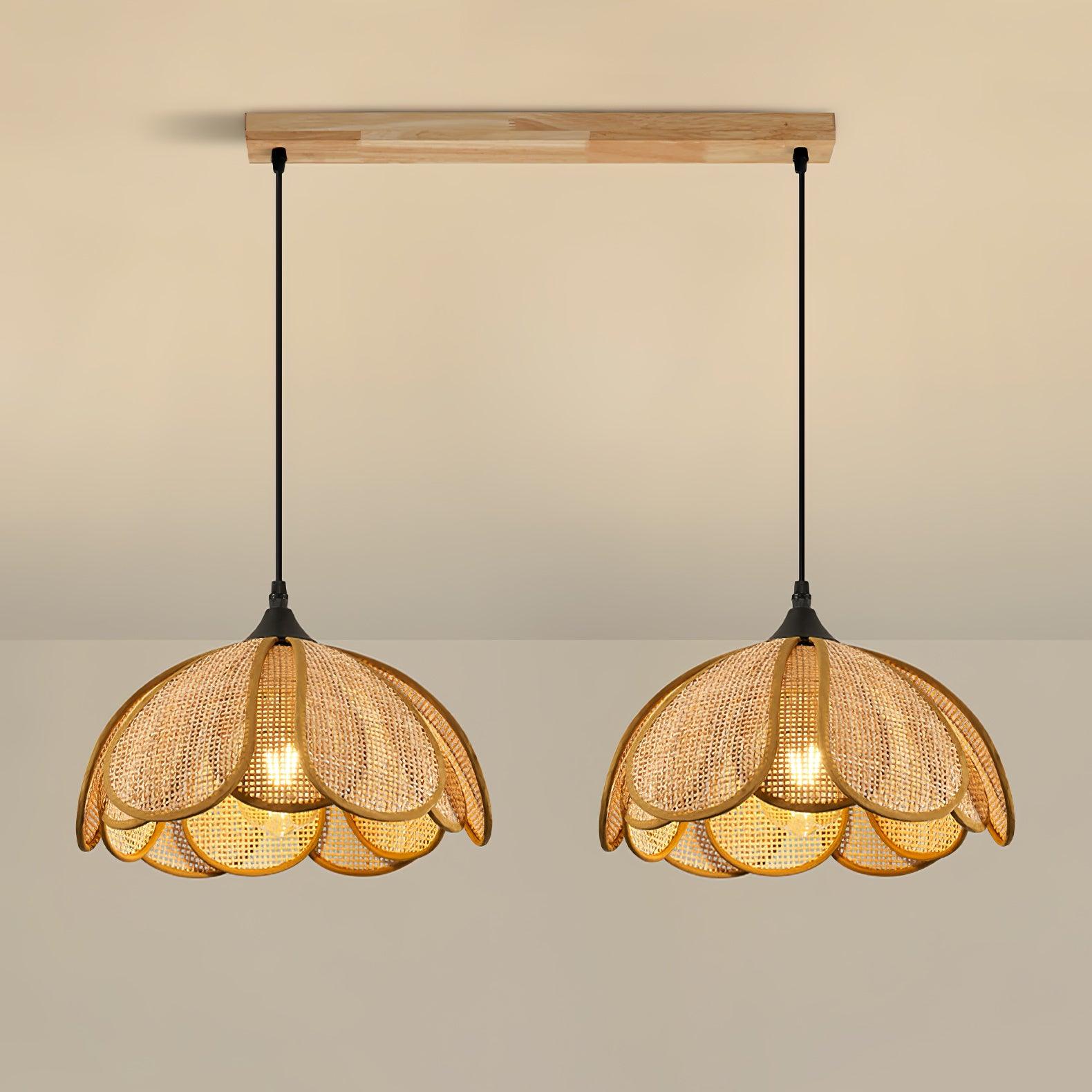 Eurvinel Élégance Floraison Rotin Tissu Suspension