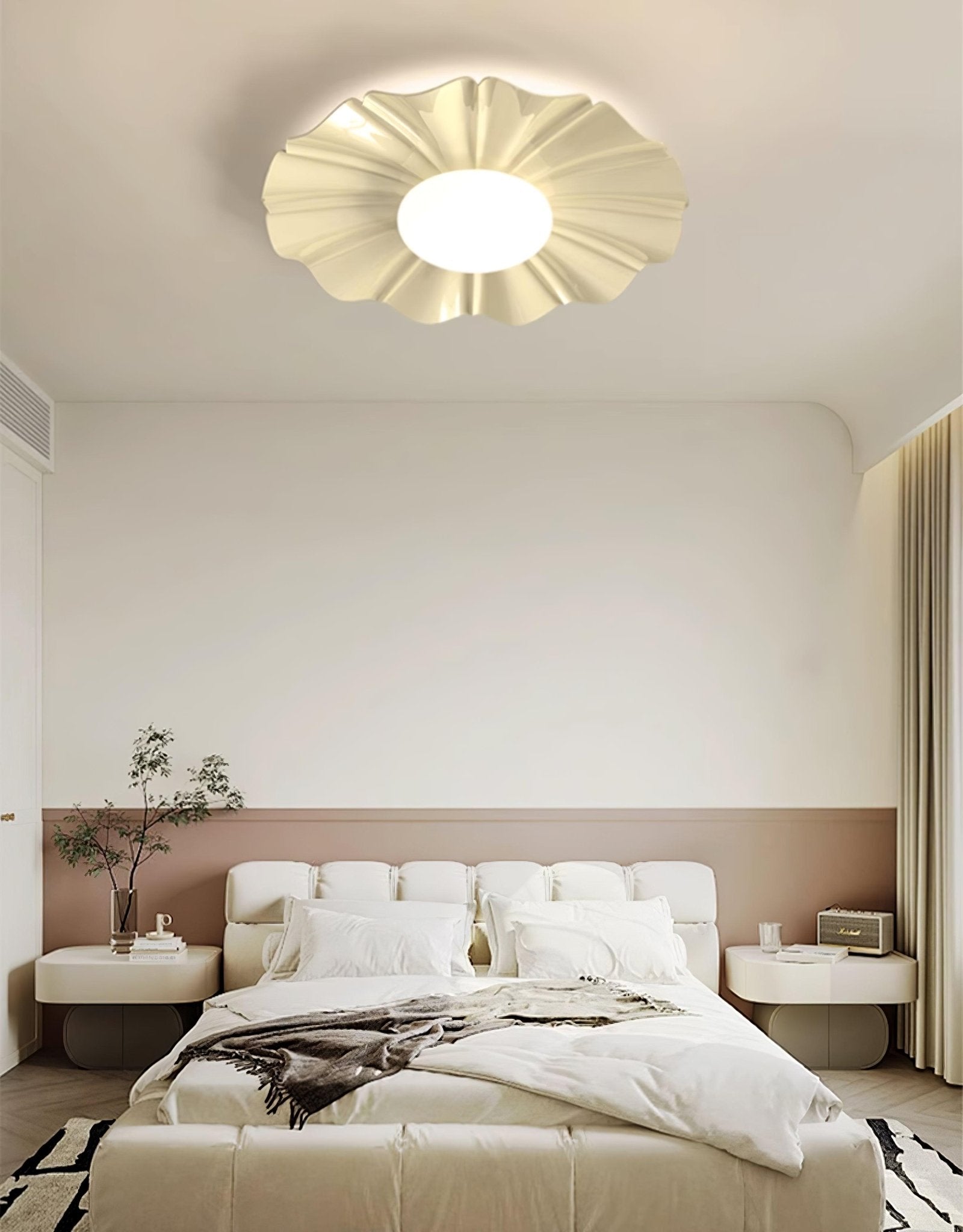 Lustra Plafonnier Or LED Sculpté pour Chambre