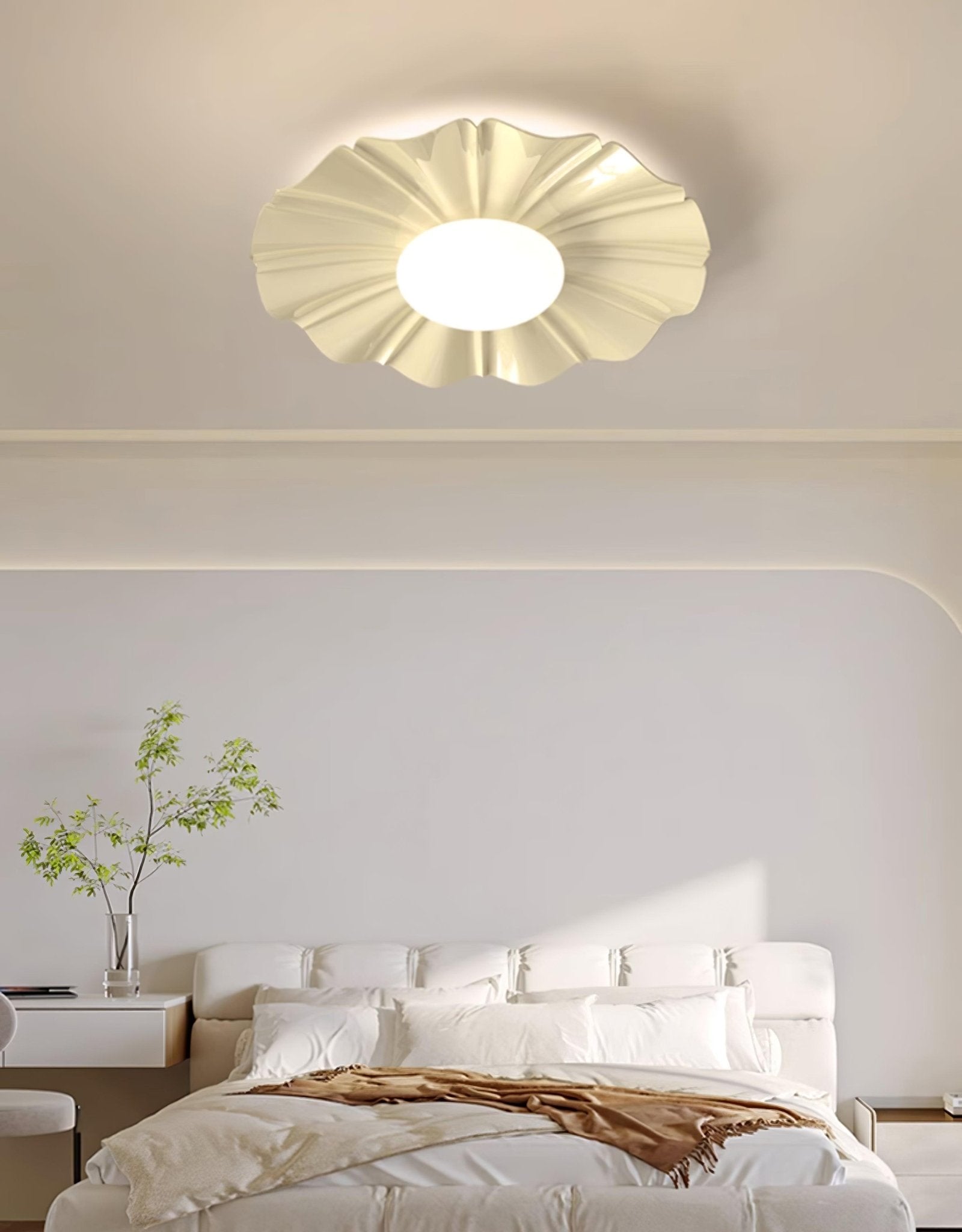 Lustra Plafonnier Or LED Sculpté pour Chambre