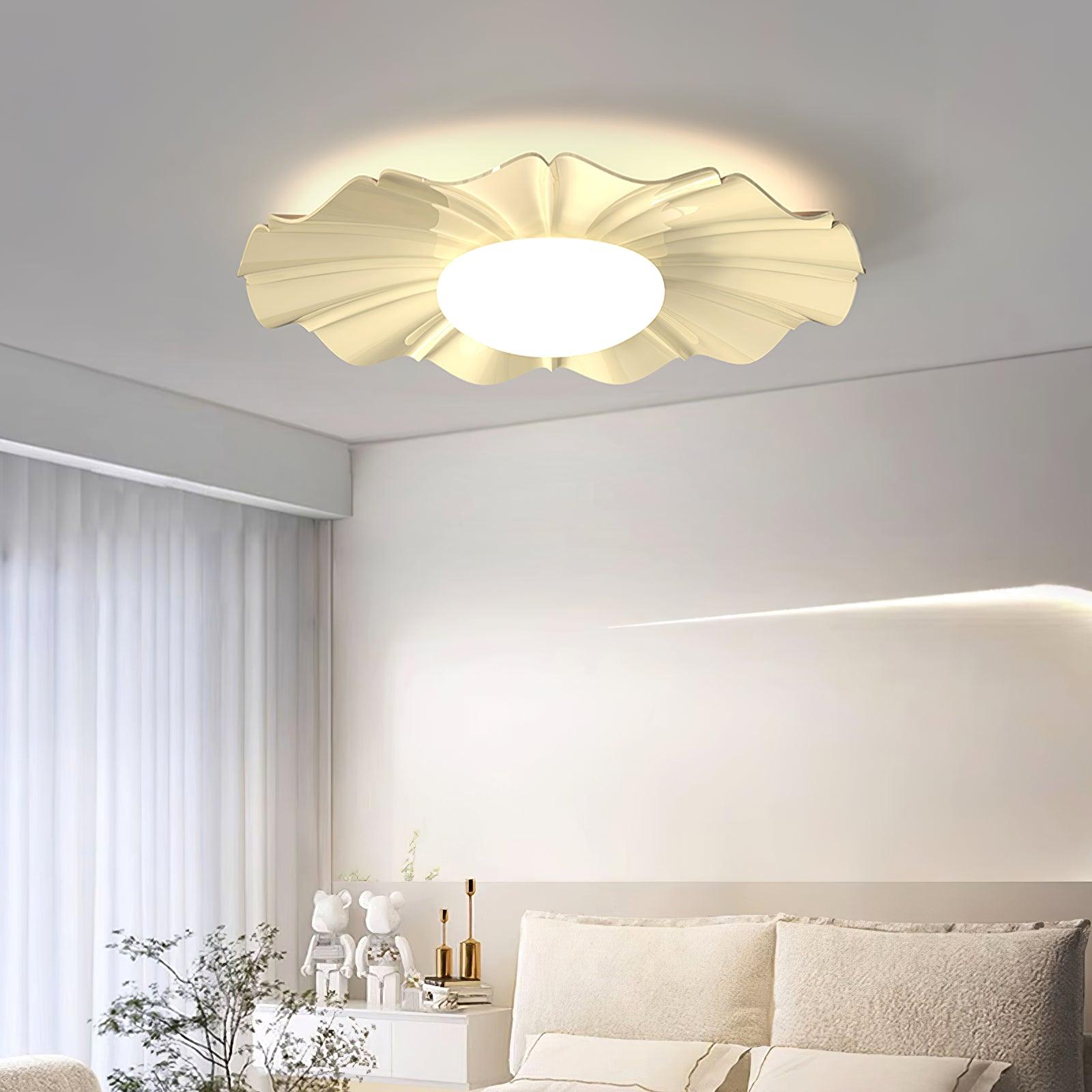 Lustra Plafonnier Or LED Sculpté pour Chambre