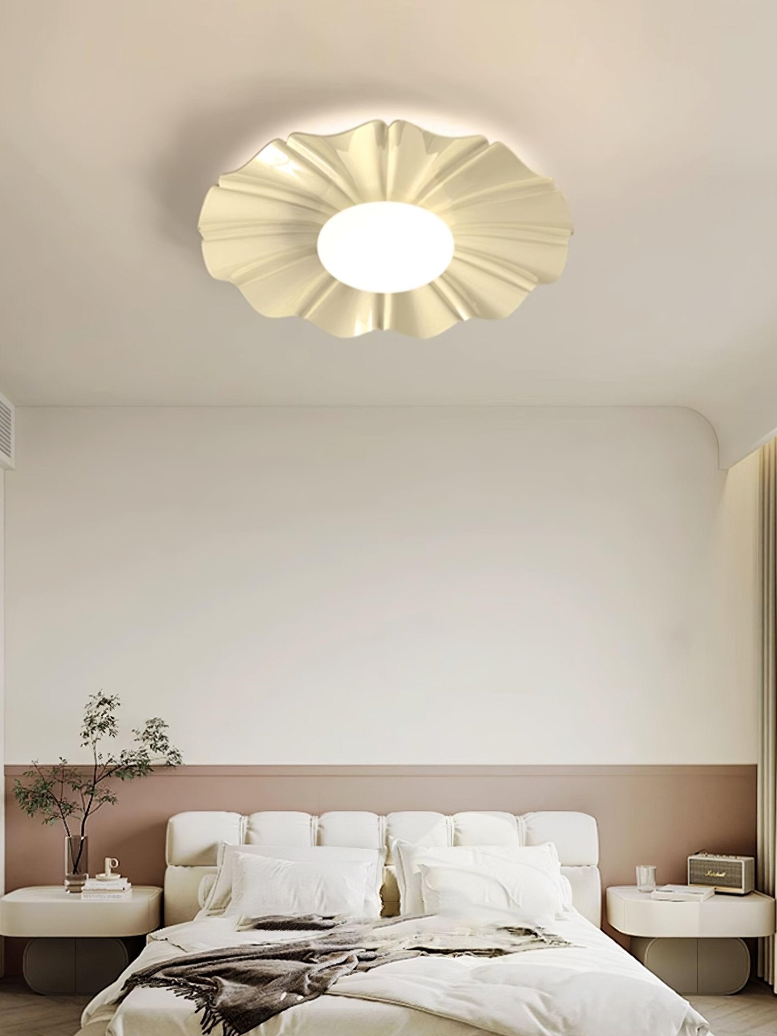 Lustra Plafonnier Or LED Sculpté pour Chambre