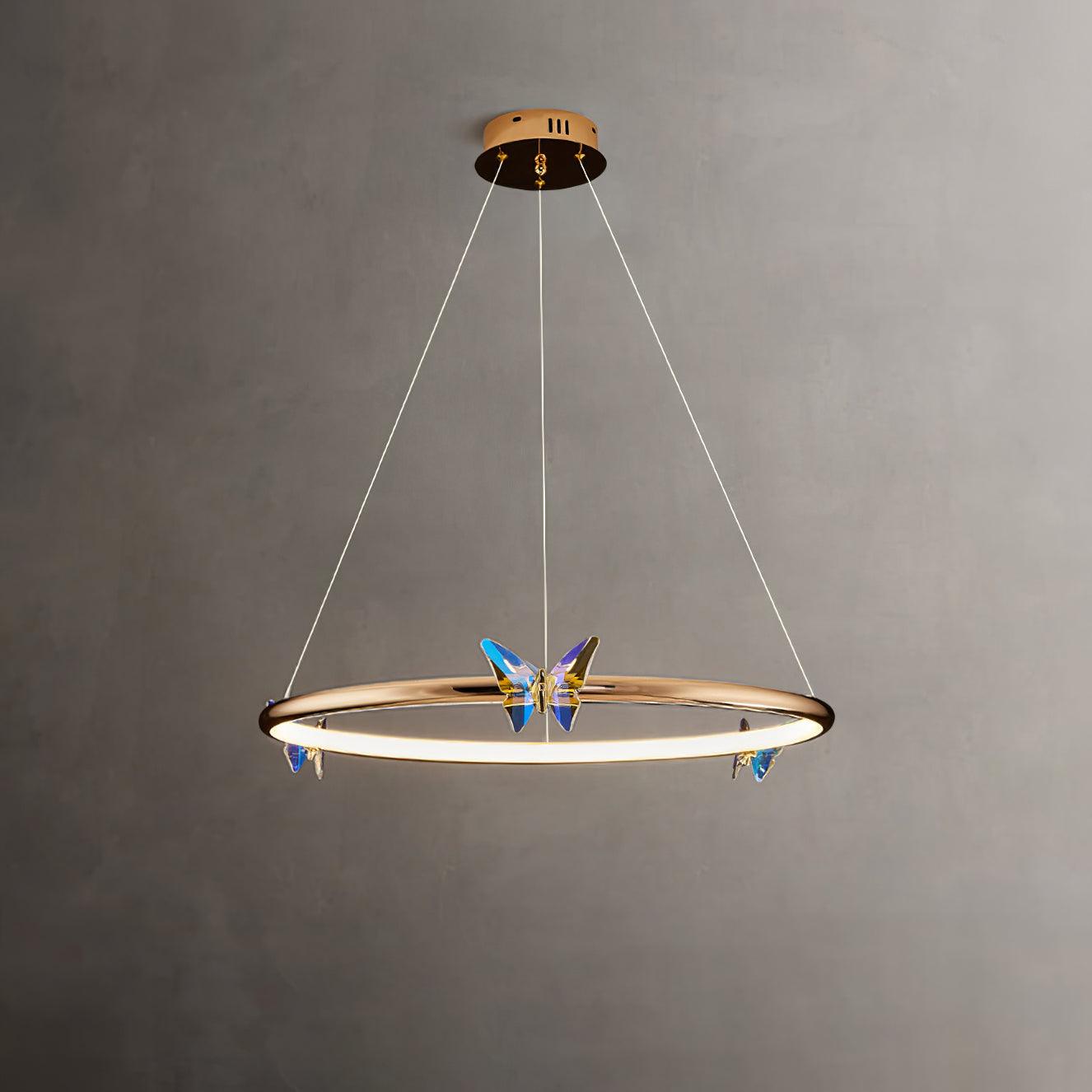 Lustra Lustre Anneau en Cristal Papillon Élégant